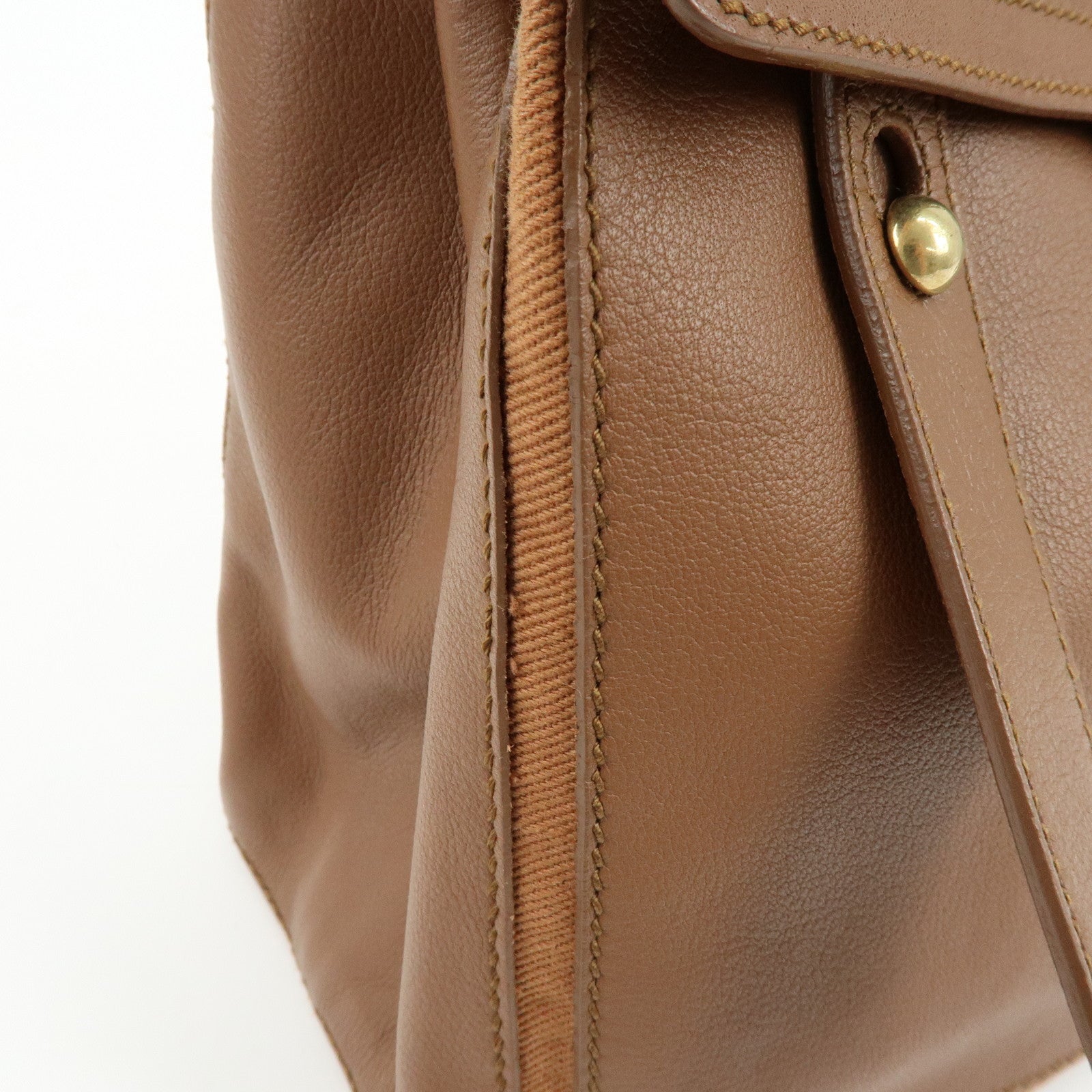 SAINT LAURENT PARIS Muse Two Leather Canvas Hand Bag Brown 229630