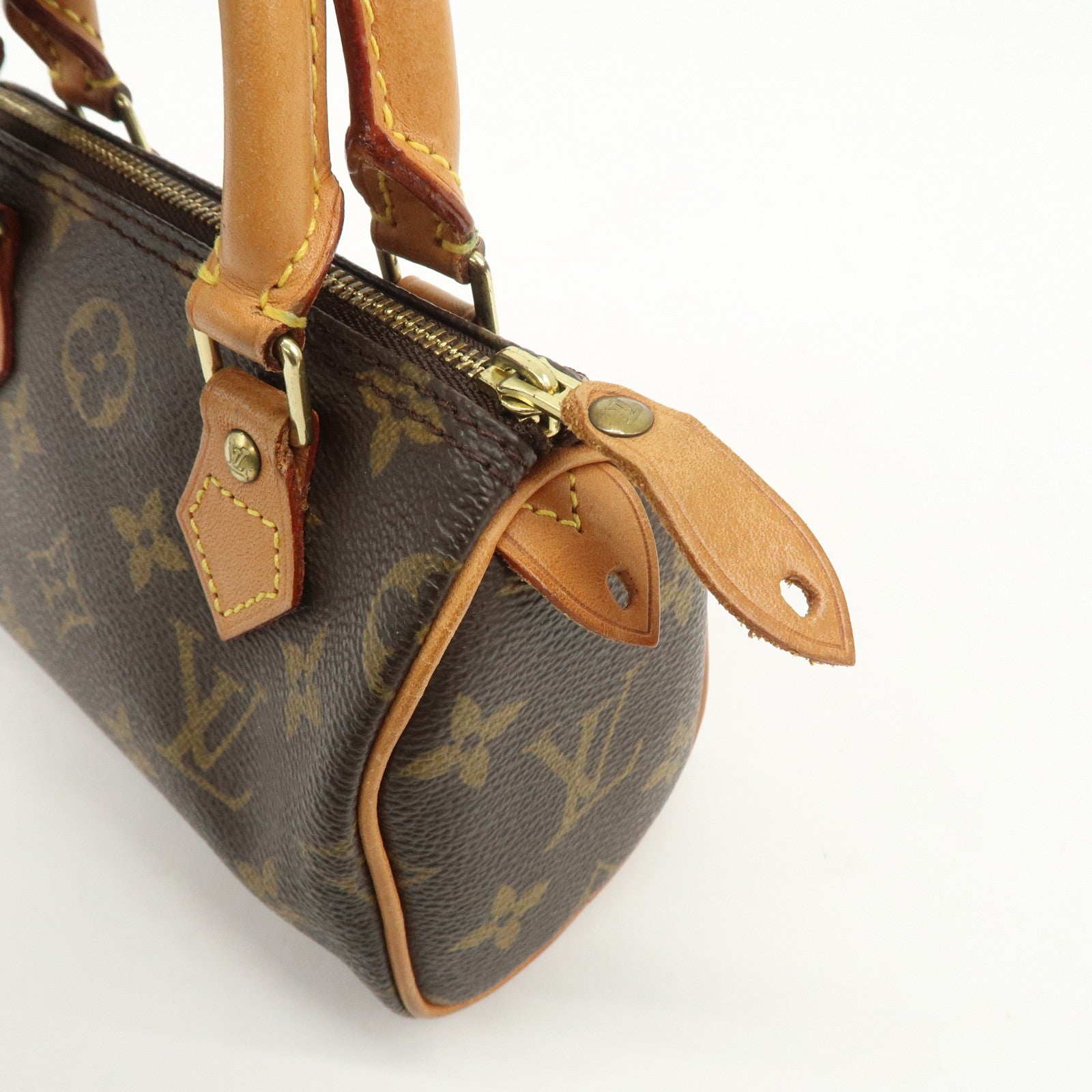 Louis Vuitton Monogram Mini Speedy Hand Bag & Strap Brown M41534