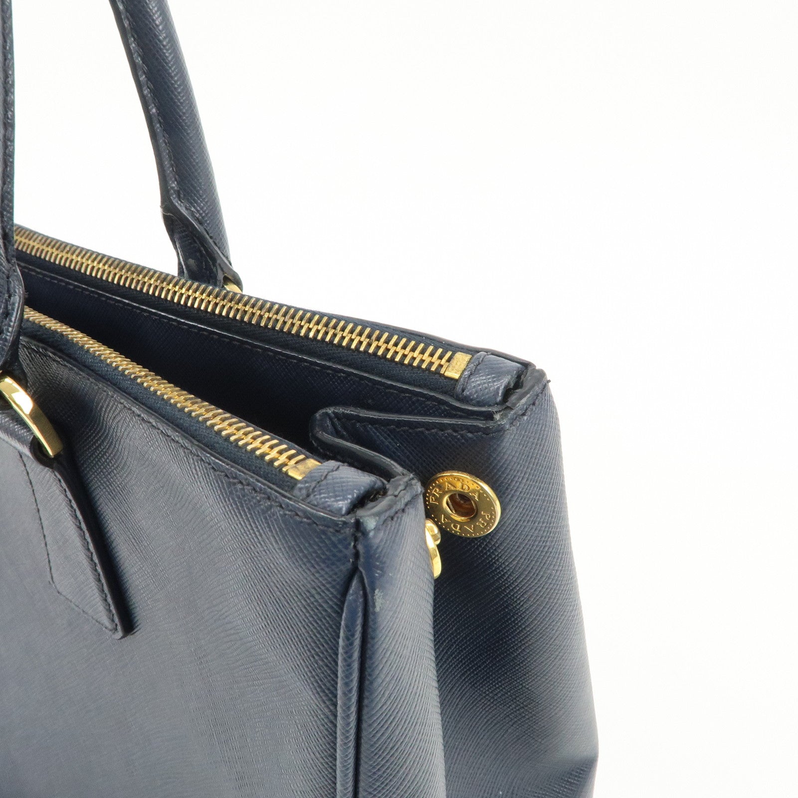 PRADA Galleria Saffiano Leather 2Way Bag Hand Bag Navy BN2274
