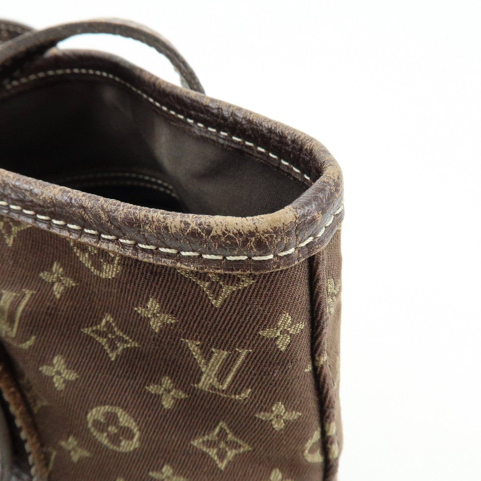 Louis Vuitton Monogram Mini Lin Bucket PM Tote Bag Ebene M95226