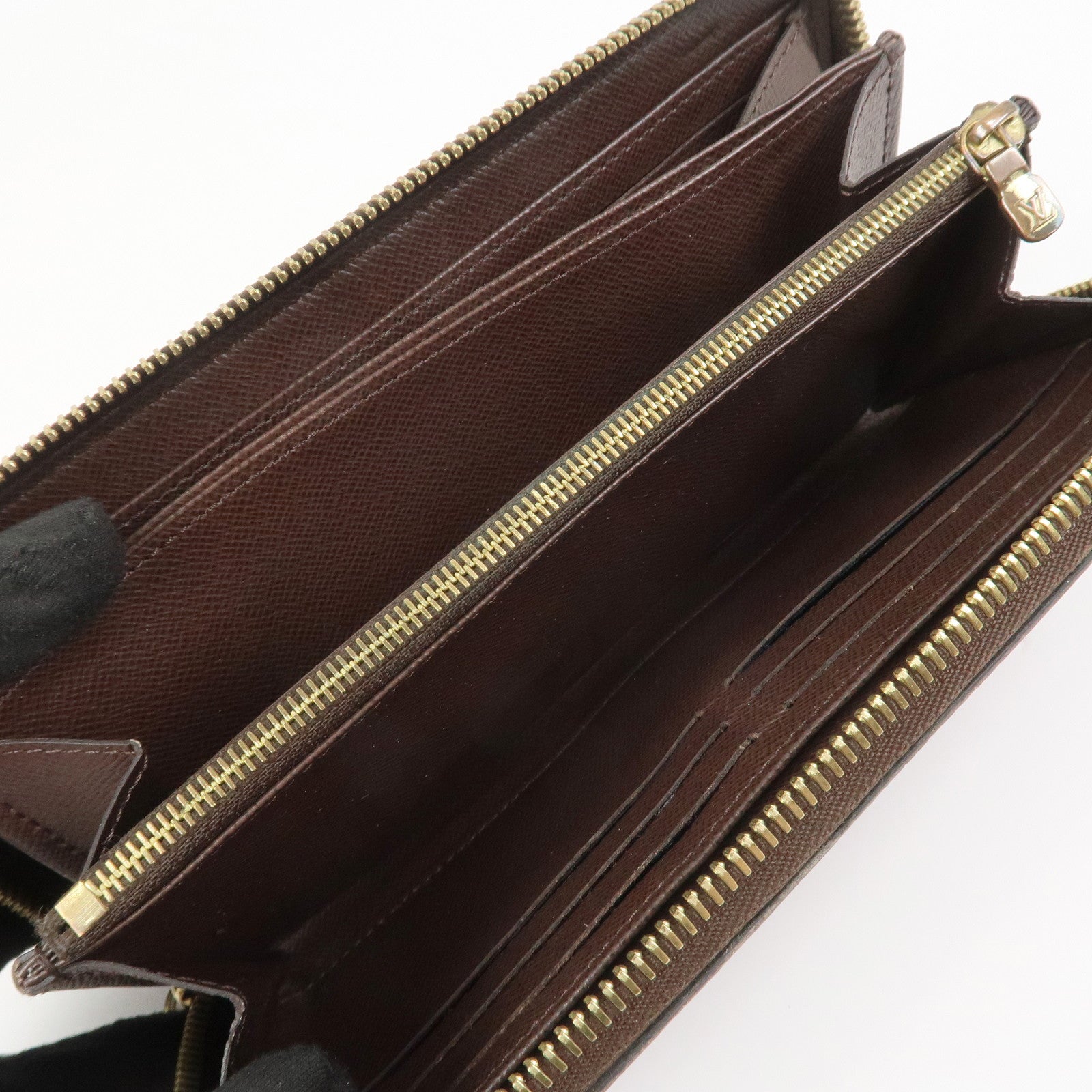 Louis Vuitton Damier Canvas Zippy Wallet Old Style Brown N60015