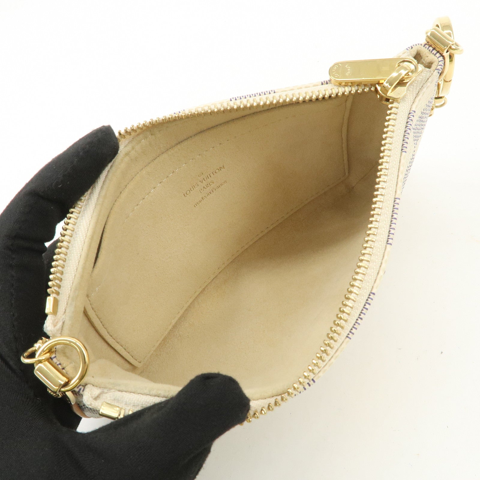 Louis Vuitton Damier Azur Pochette Milla MM Mini Pouch N60027