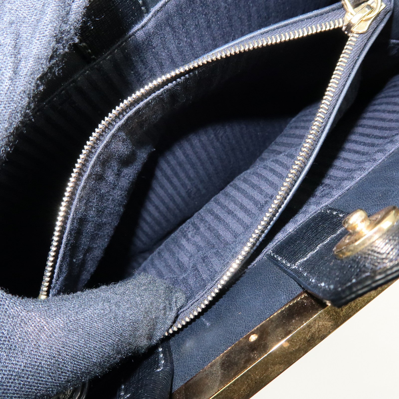 FENDI Petit 2Jours Leather 2Way Bag Hand Bag Shoulder Bag Black