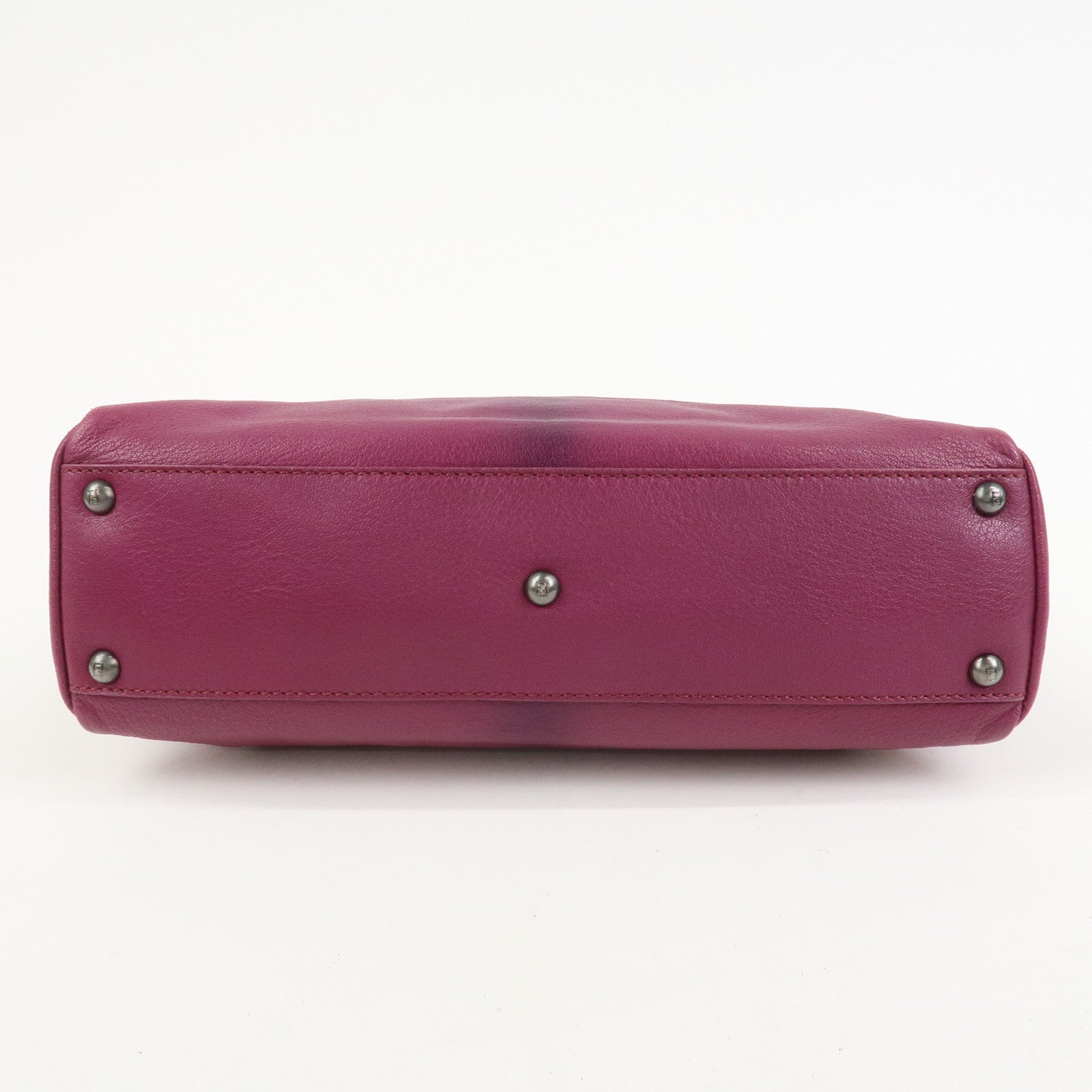 FENDI Peekaboo Leather 2Way Hand Bag Shoulder Bag Fuchsia 8BN226