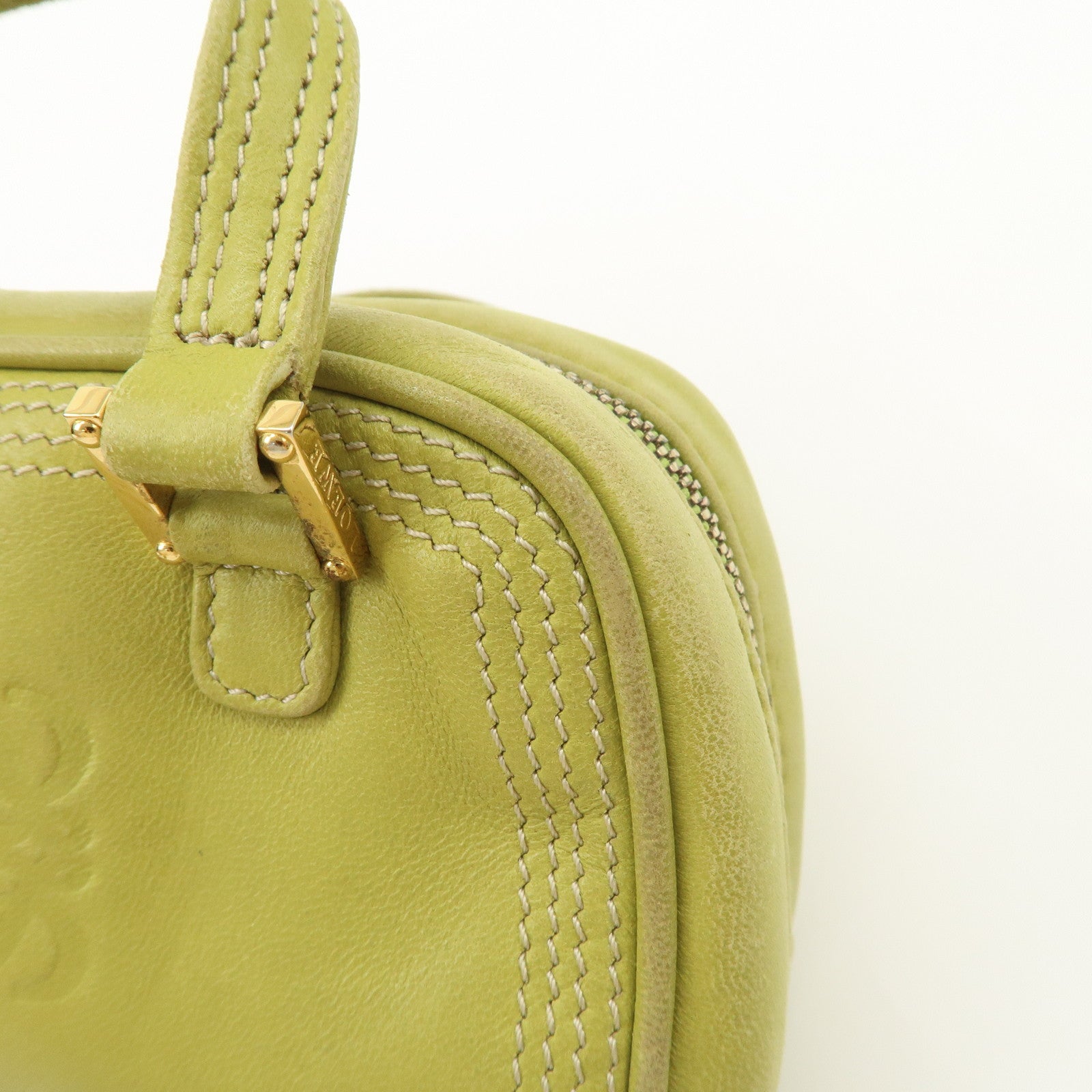 LOEWE Anagram Leather Micro Amazona 2Way Shoulder Bag Green Used