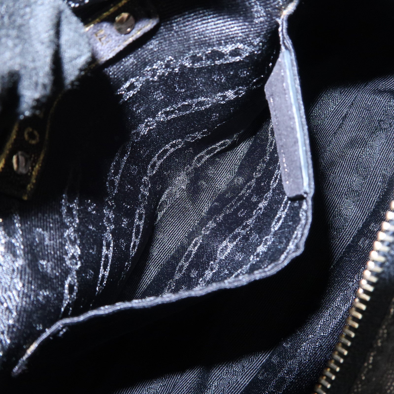 CELINE Leather Mini Boogie Bag 2Way Bag Shoulder Bag Black