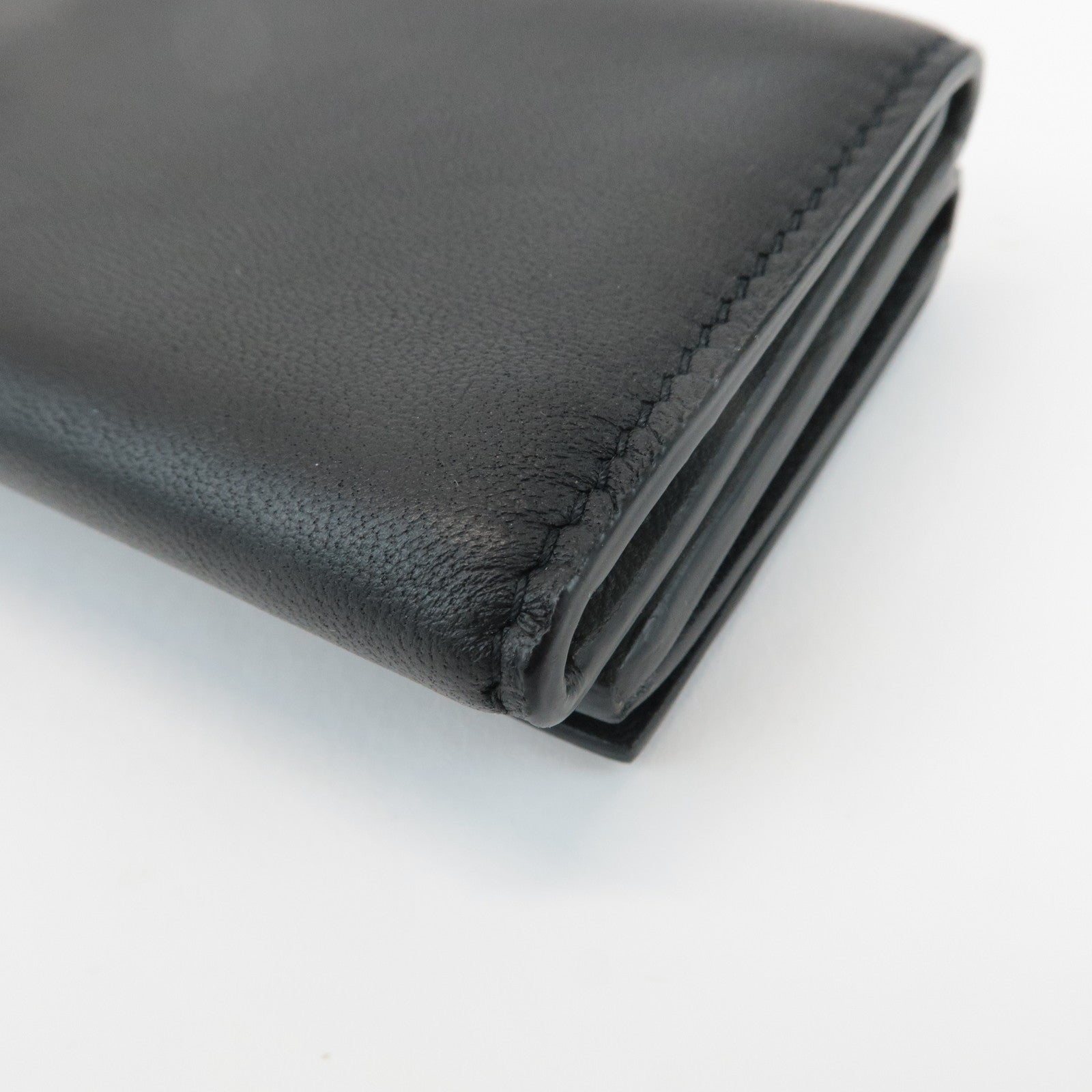 BOTTEGA VENETA Intrecciato Leather Tri-fold Wallet Black 515385