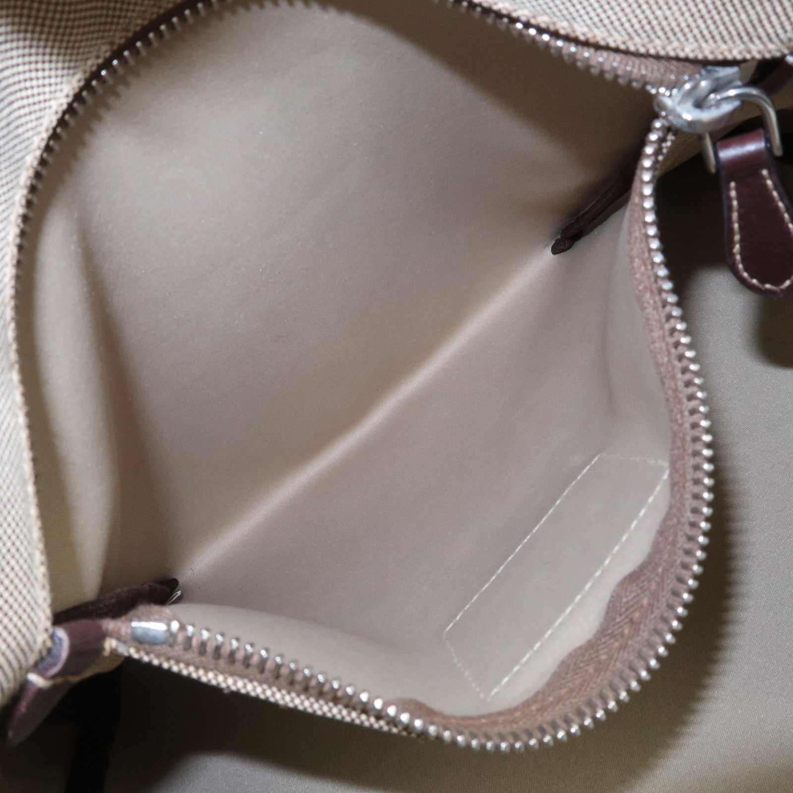 PRADA Jaguard Canvas Leather Tote Bag Shoulder Bag Brown BR3581