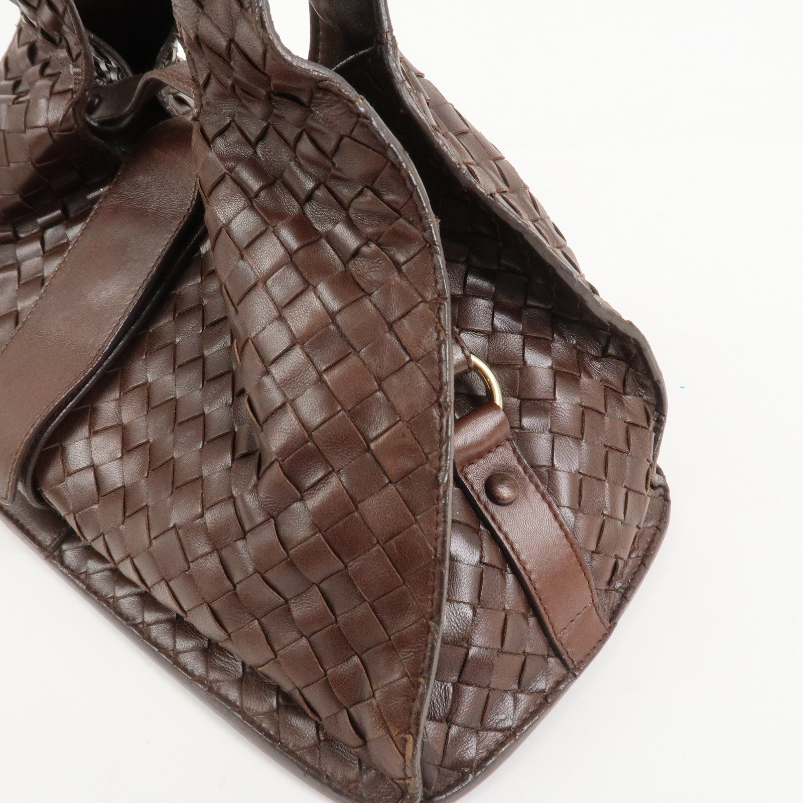 BOTTEGA VENETA Intrecciato Leather Hand Bag Brown