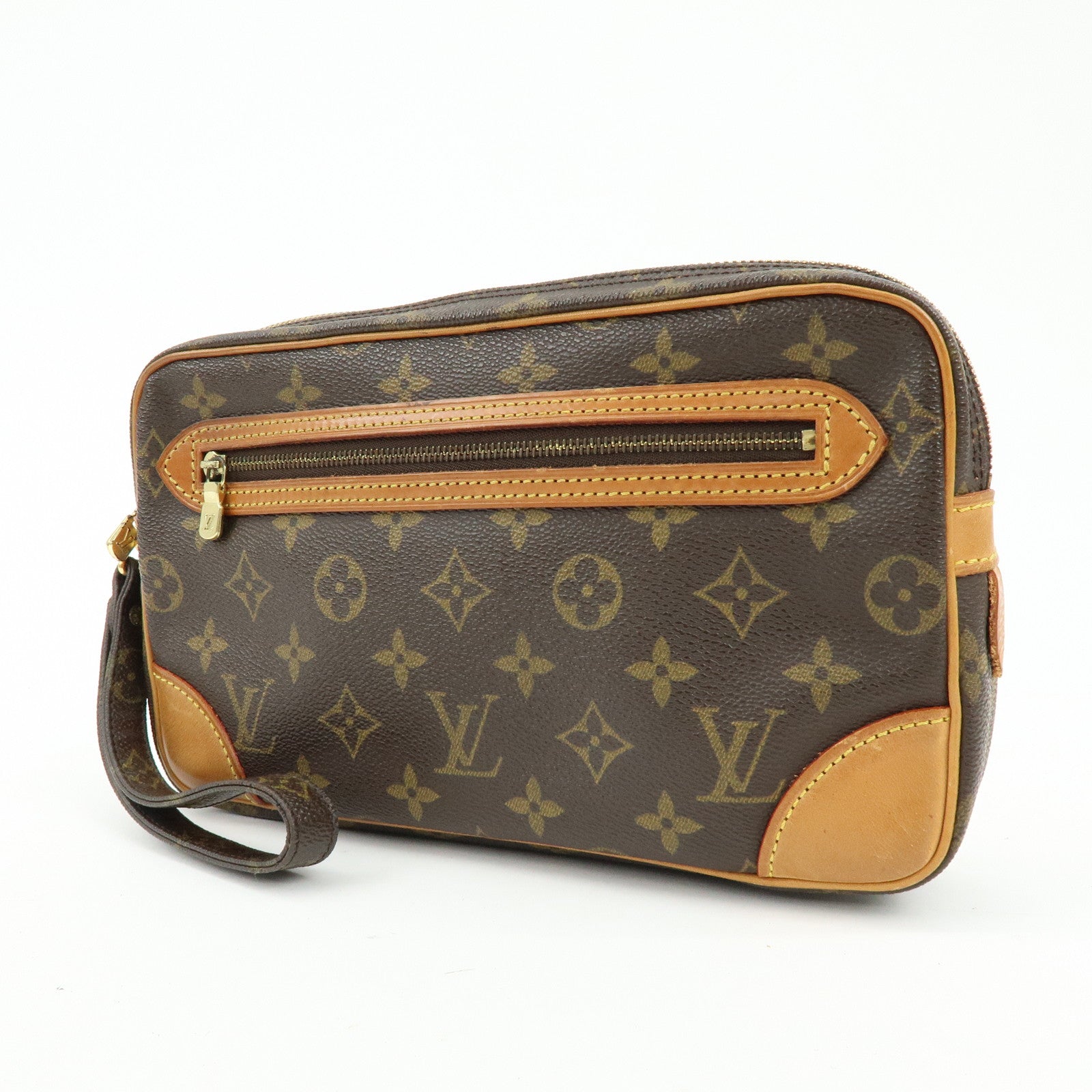 Louis Vuitton Monogram Marly Dragonne GM Clutch Bag Brown M51825