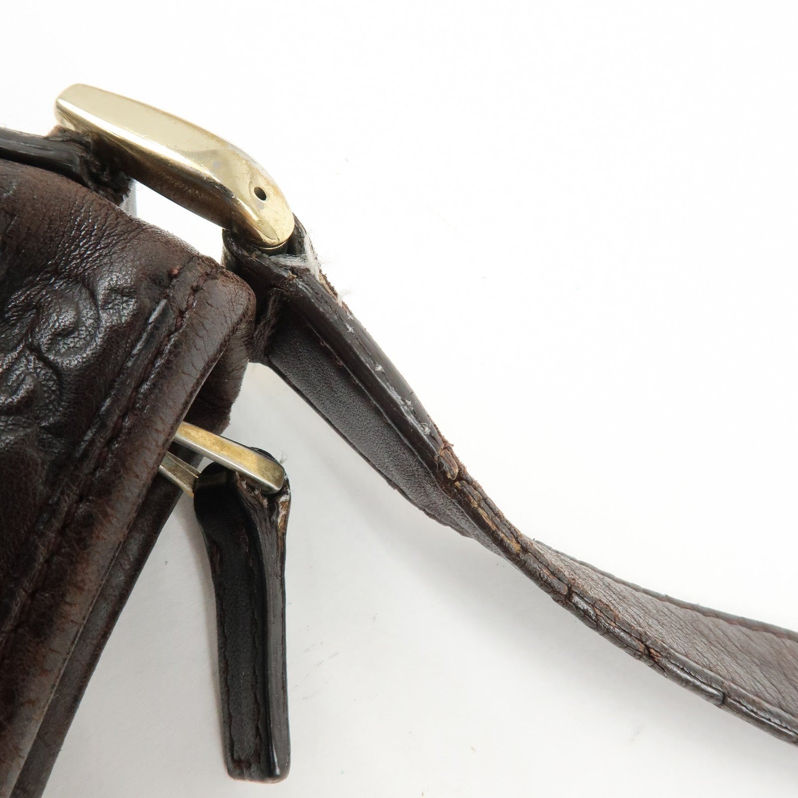 GUCCI Abbey Leather Shoulder Bag Crossbody Bag Brown 131326
