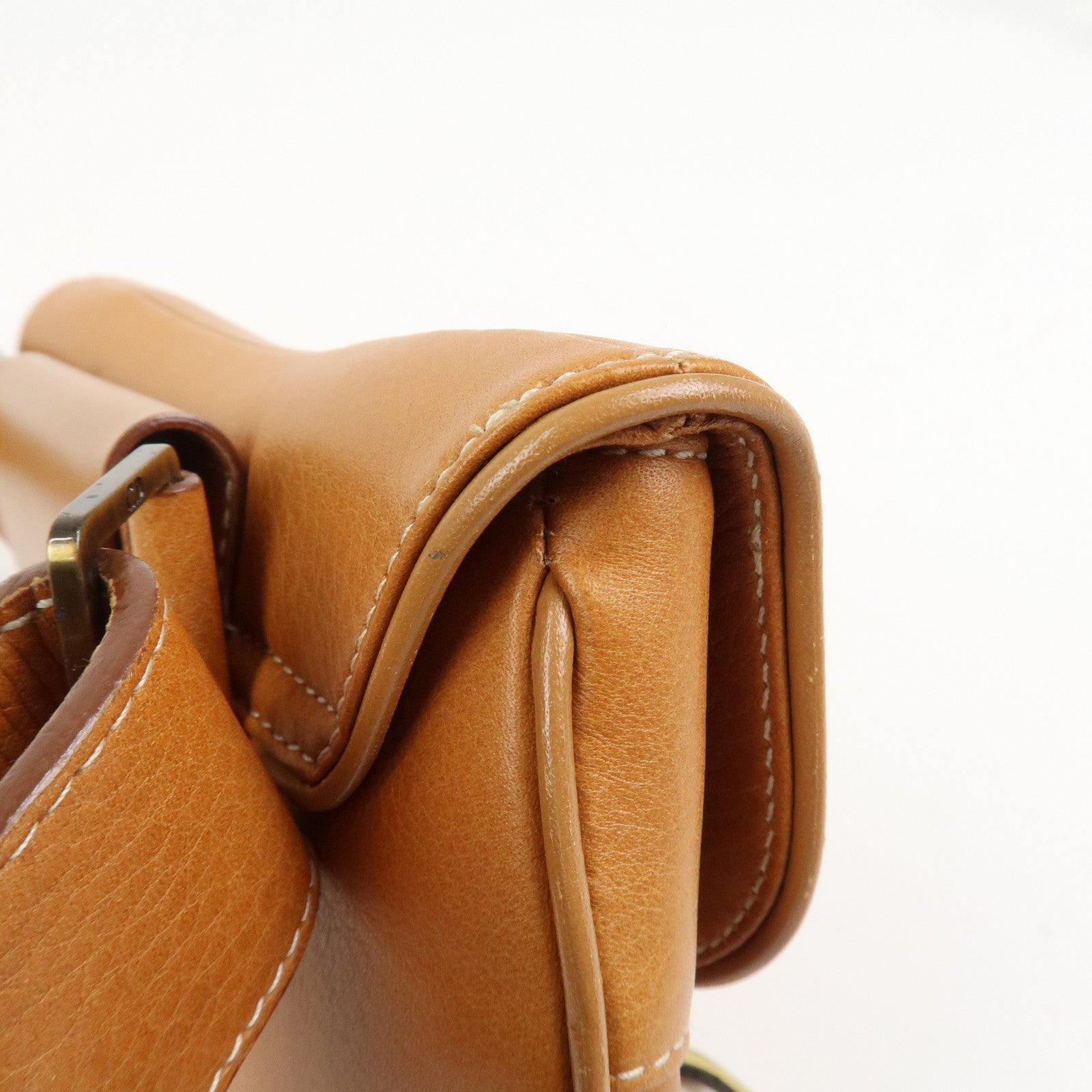 Christian Dior Saddle Leather Waist Bag Crossbody Bag Brown