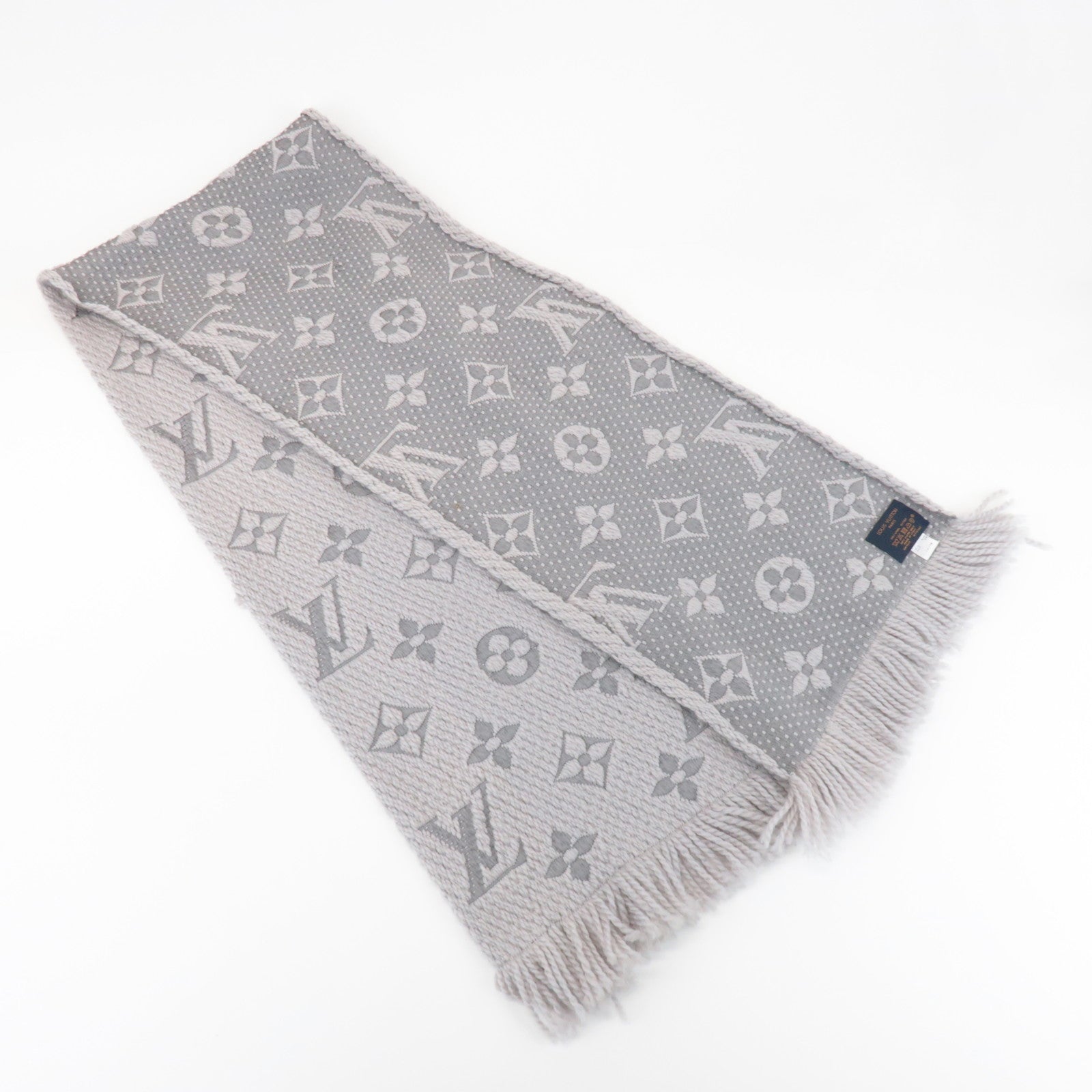Louis Vuitton Monogram Escharp Logomania Scarf Gris Perle M74742