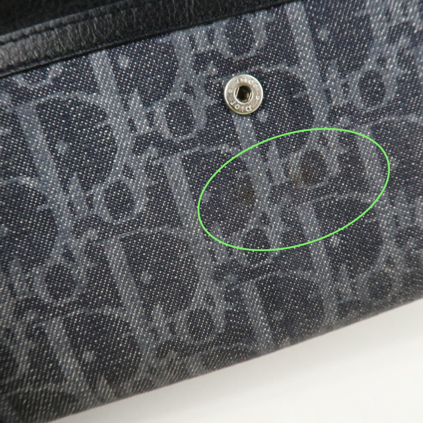 Christian Dior Flight Line Trotter Canvas Leather Logo Charm Wallet Used