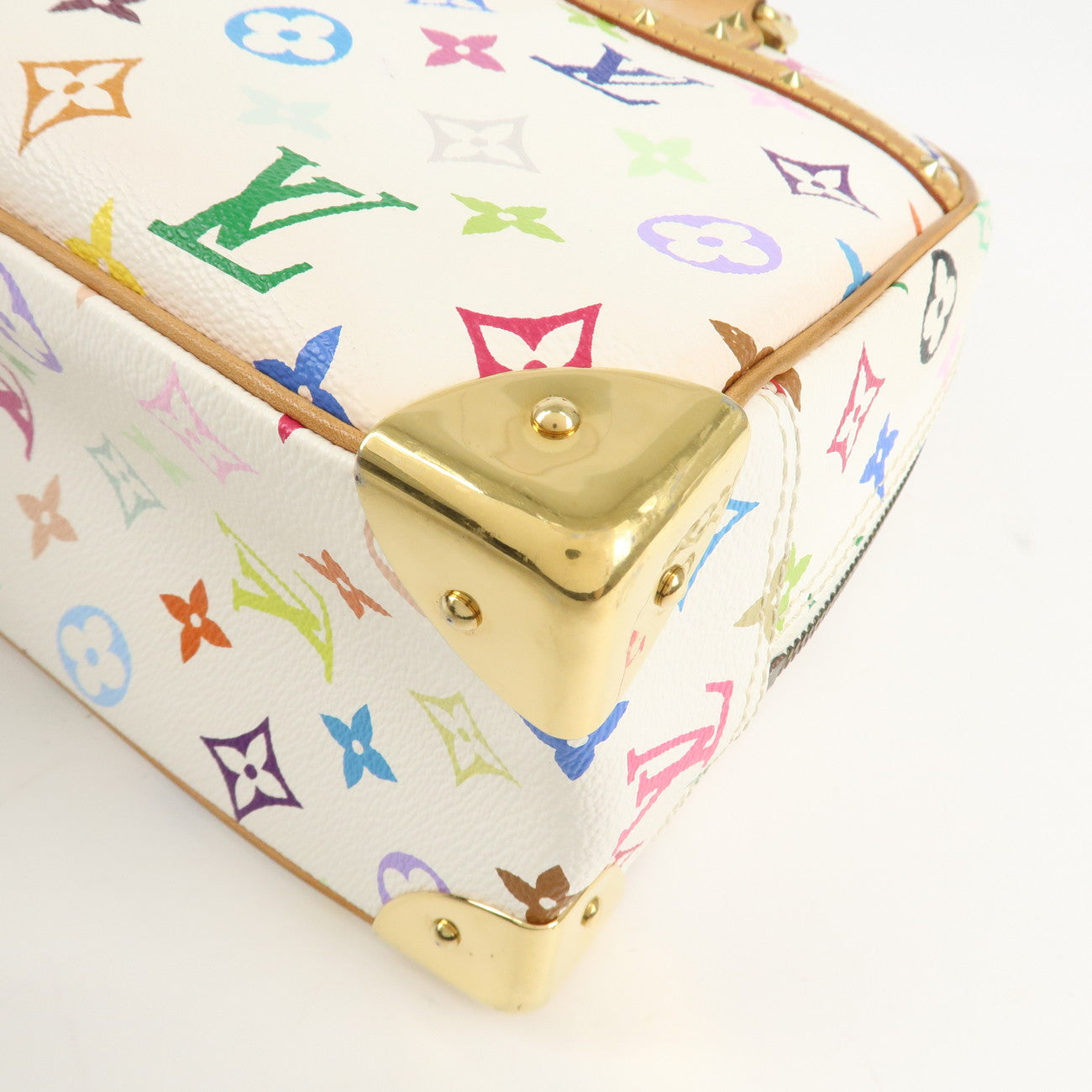 Louis Vuitton Monogram Multicolor Trouville Hand Bag Blanc M92662 Used