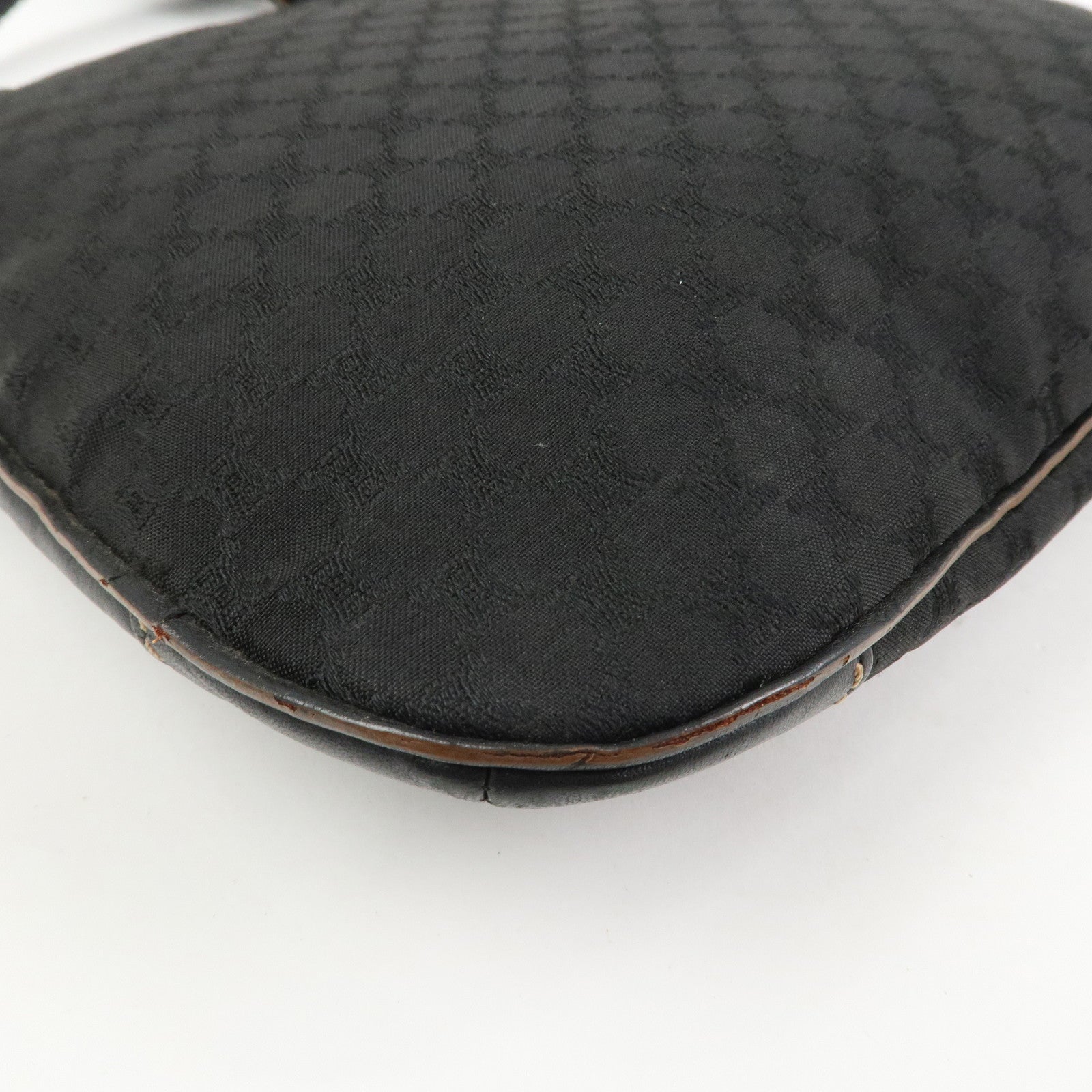 CELINE Macadam Logo Canvas Leather Shoulder Bag Crossbody Bag Black