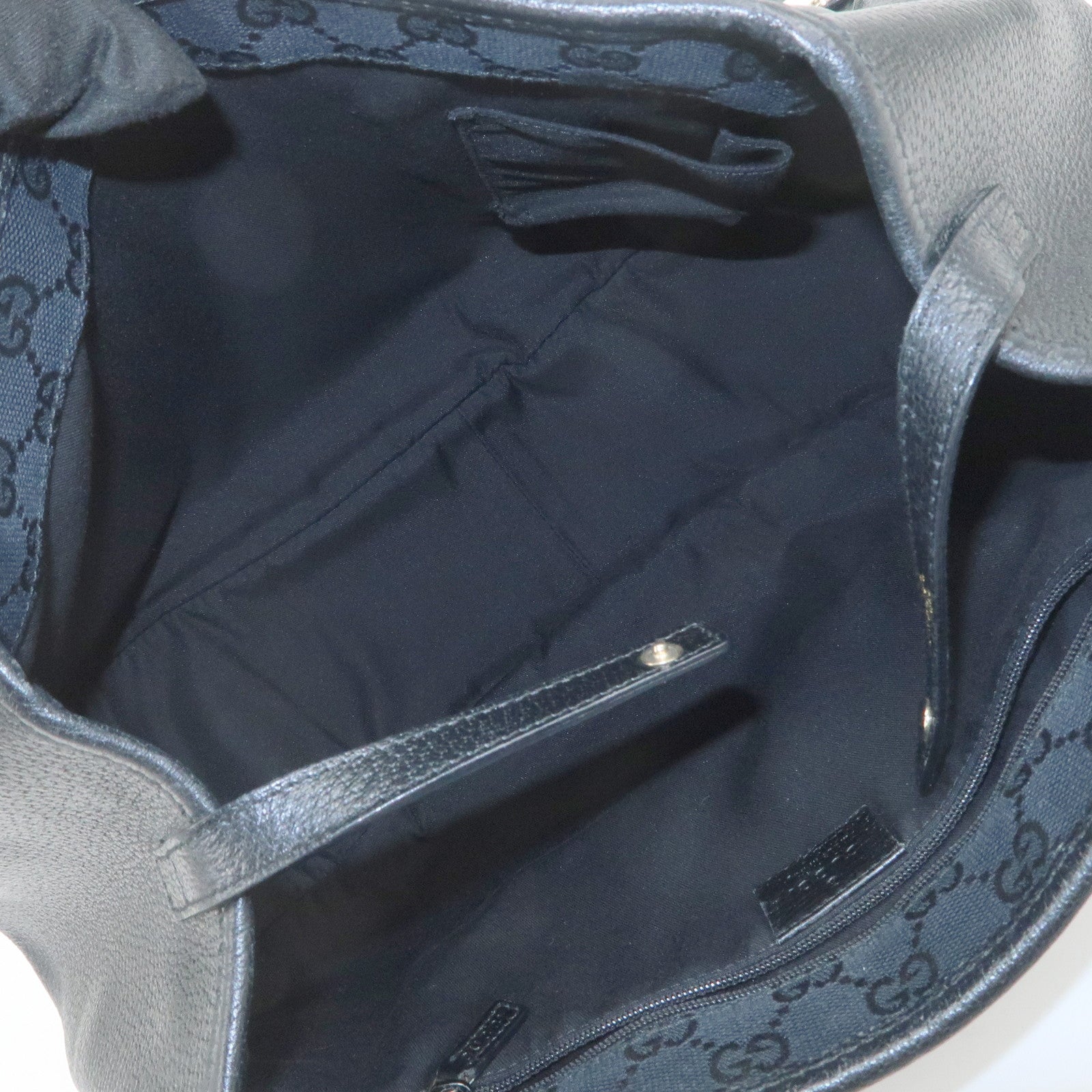 GUCCI Abbey Leather Tote Bag Hand Bag Black 130736