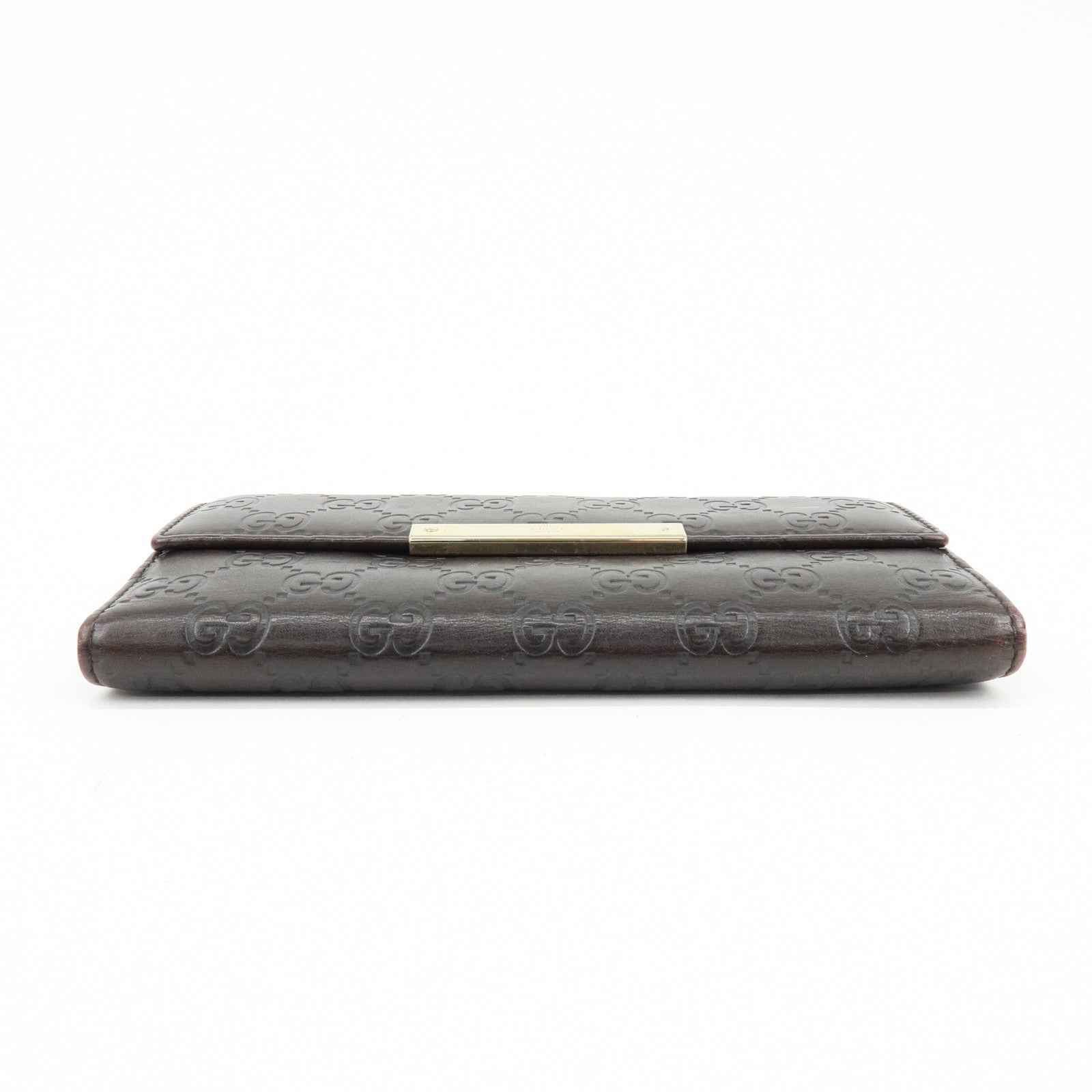 GUCCI Guccissima Leather Long Wallet Dark Brown 112715