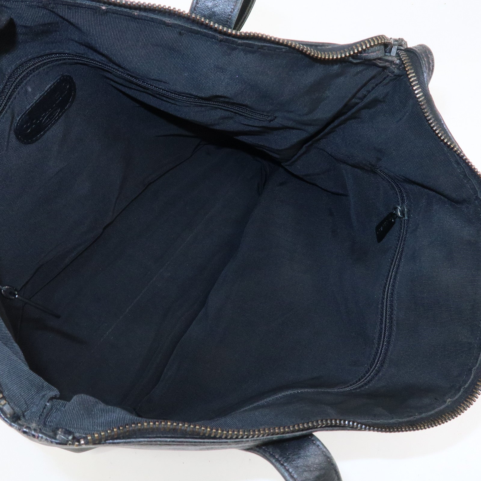 CHANEL COCO Mark Leather Tote Bag Shoulder Bag Black