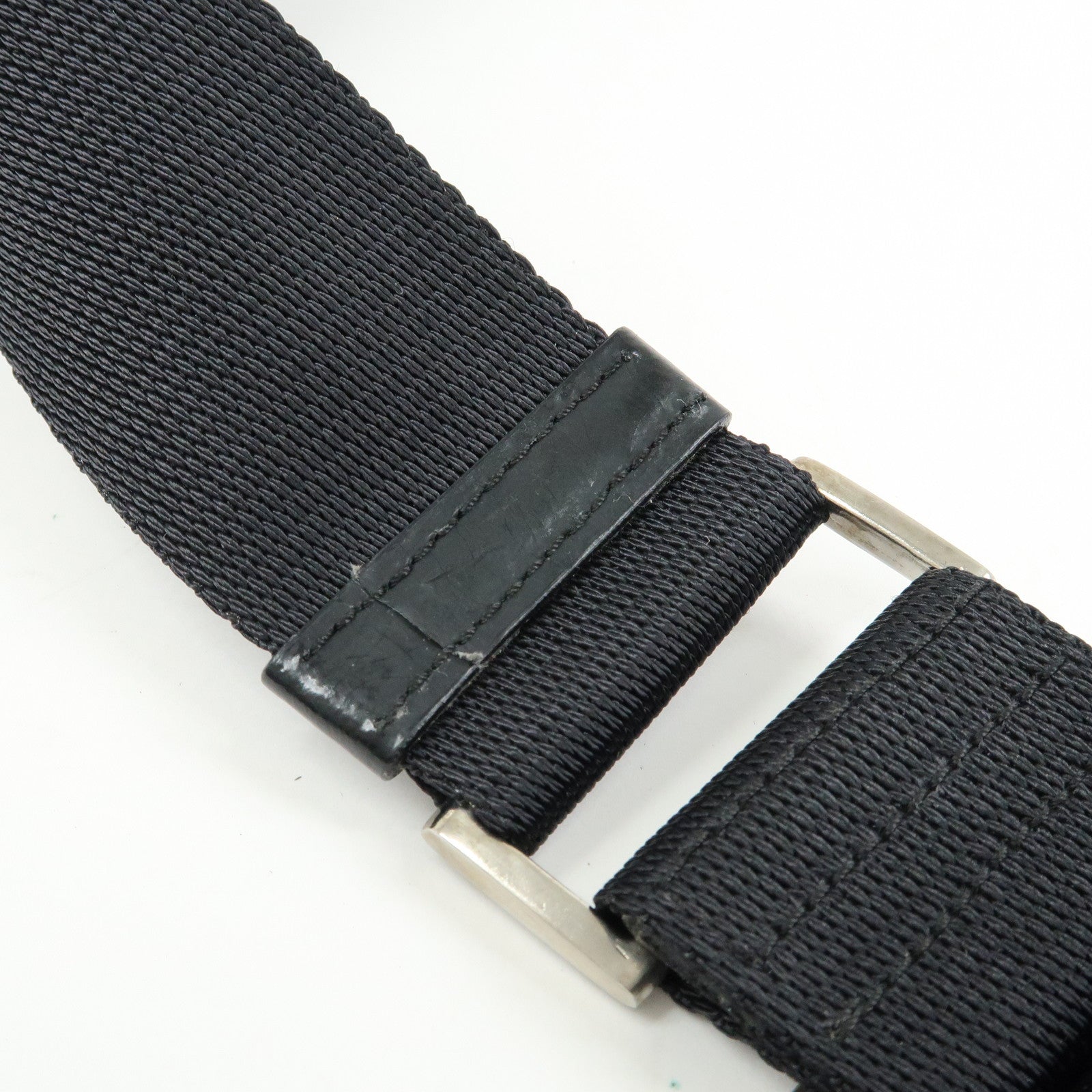 PRADA Triangle Logo Nylon Leather Shoulder Bag Black BT6671