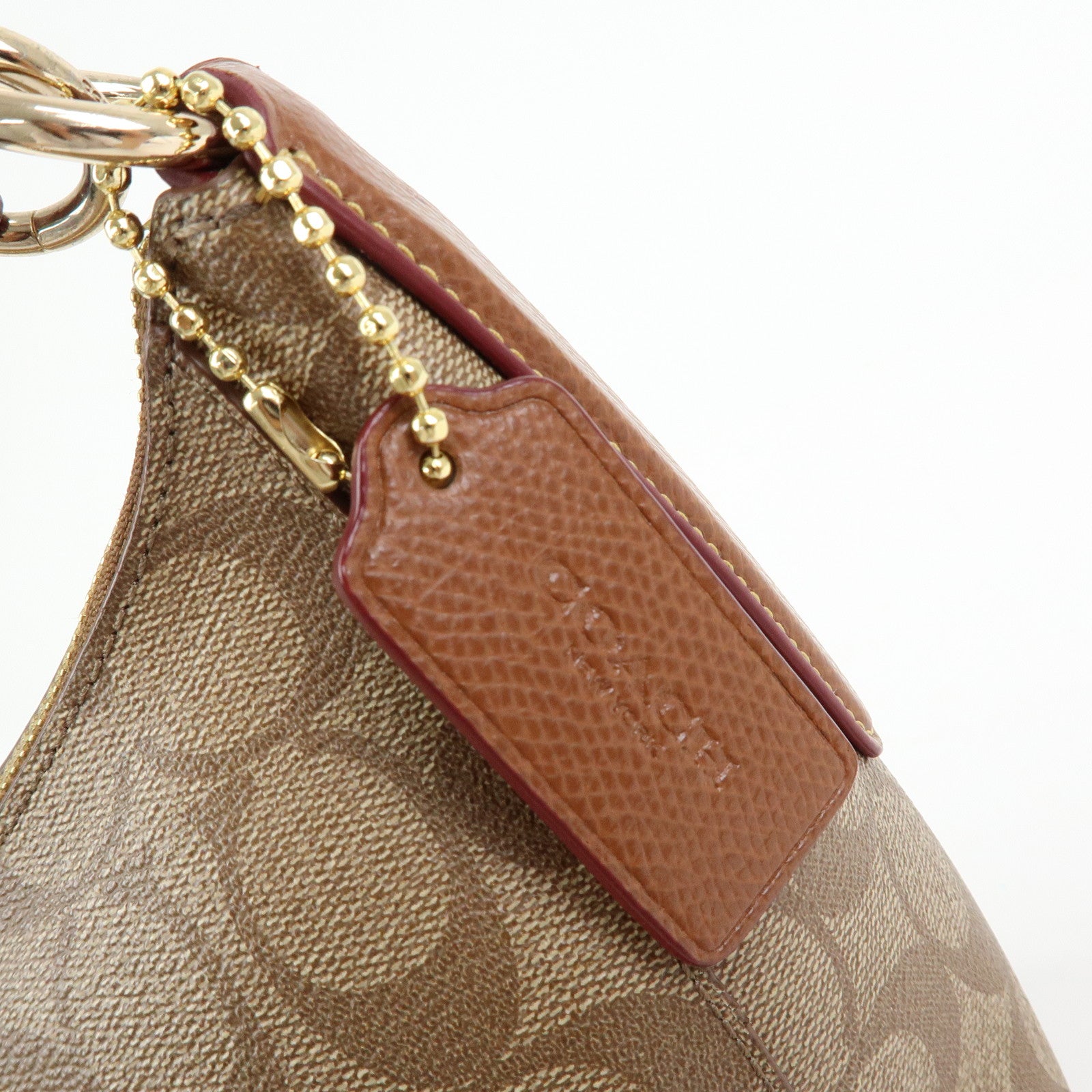 COACH Signature PVC Leather 2Way Shoulder Bag Hand Bag Brown