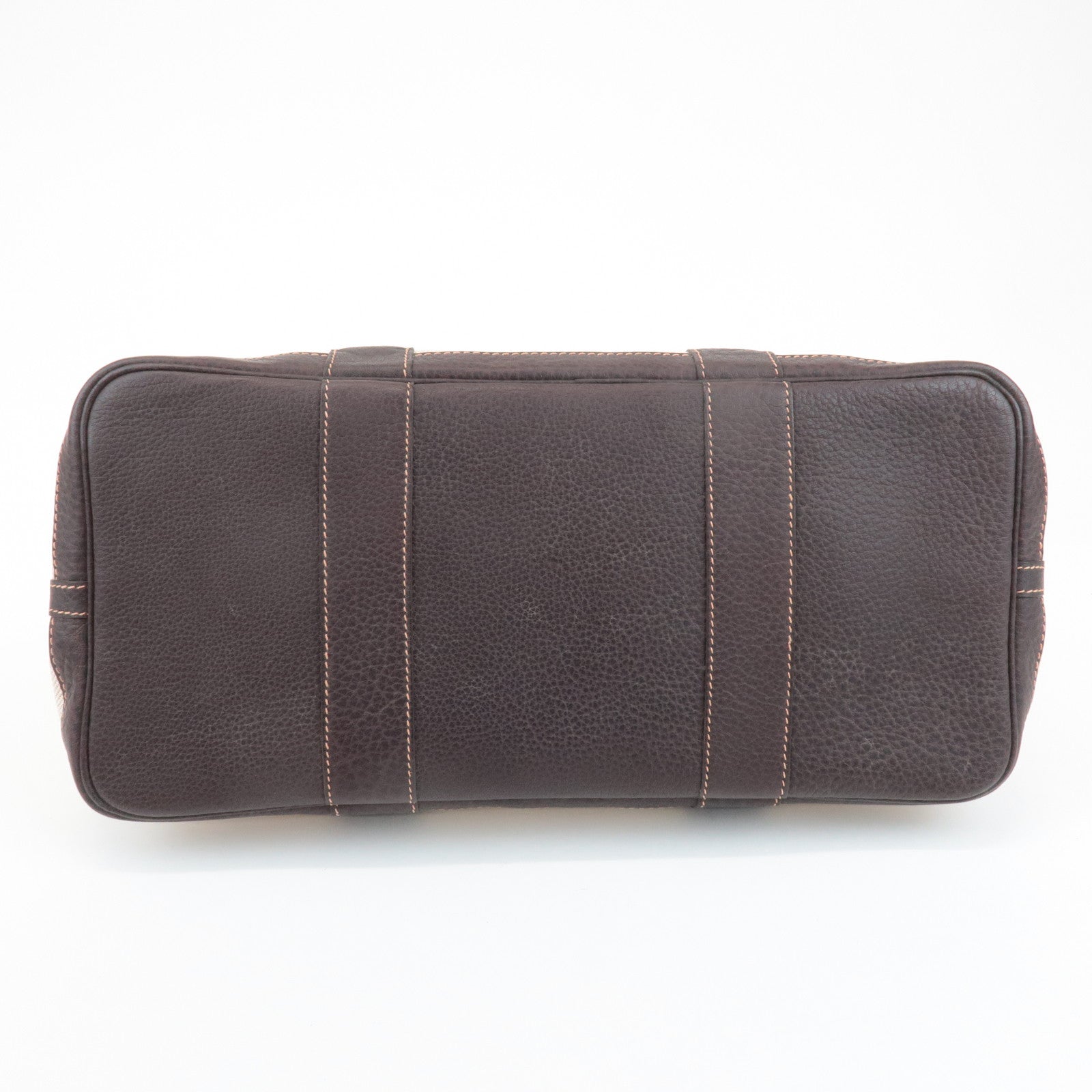 HERMES Garden Party PM Toile Ash H Stamped Leather Tote Bag Used