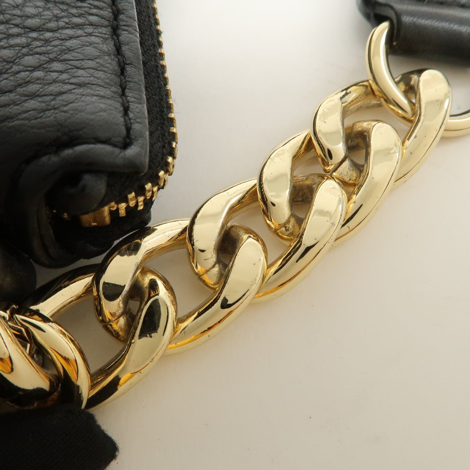 MICHAEL KORS Logo Leather 2Way Bag Hand Bag Shoulder Bag Black