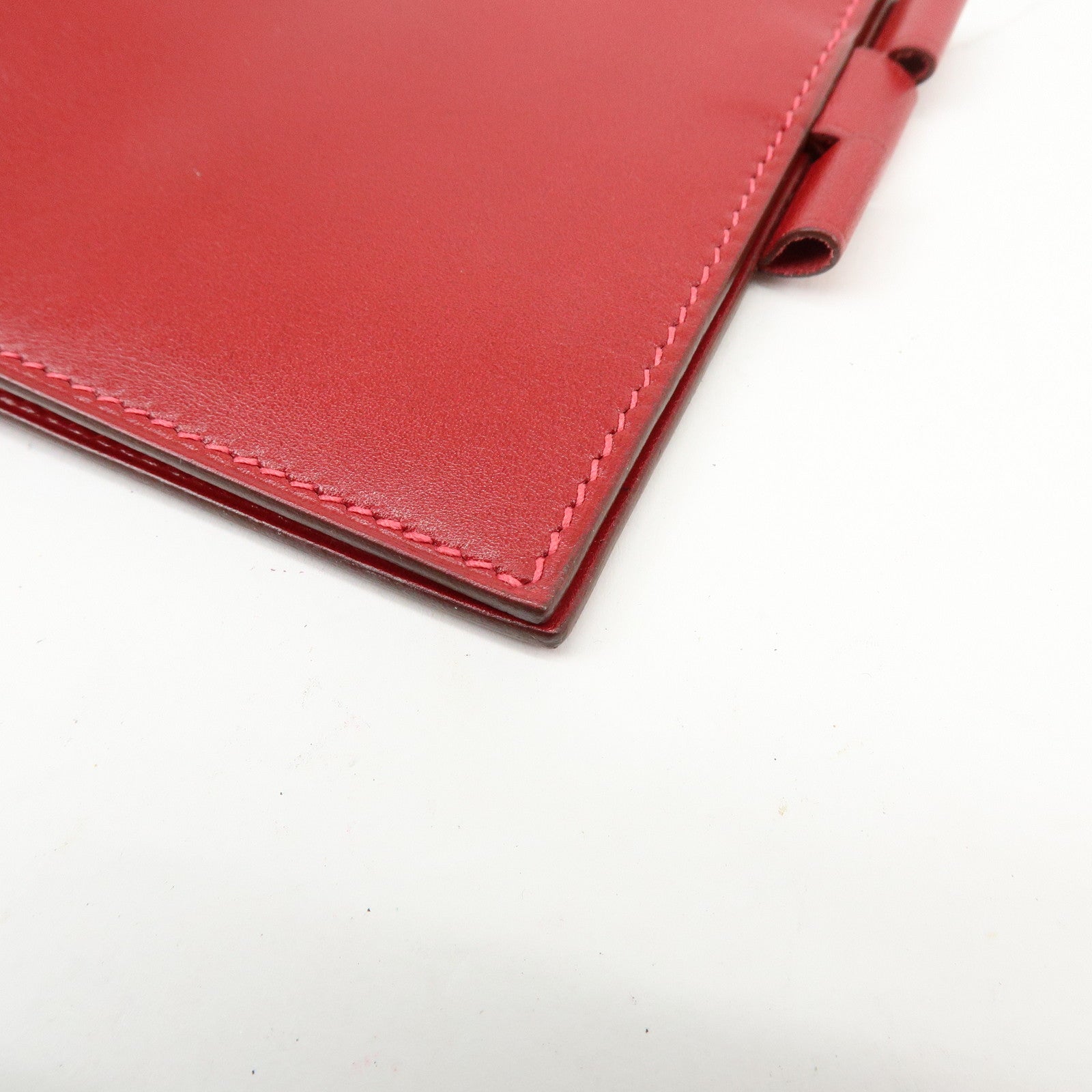 HERMES Chevre Leather Agenda Cover Planner Cover □I Stamped Red