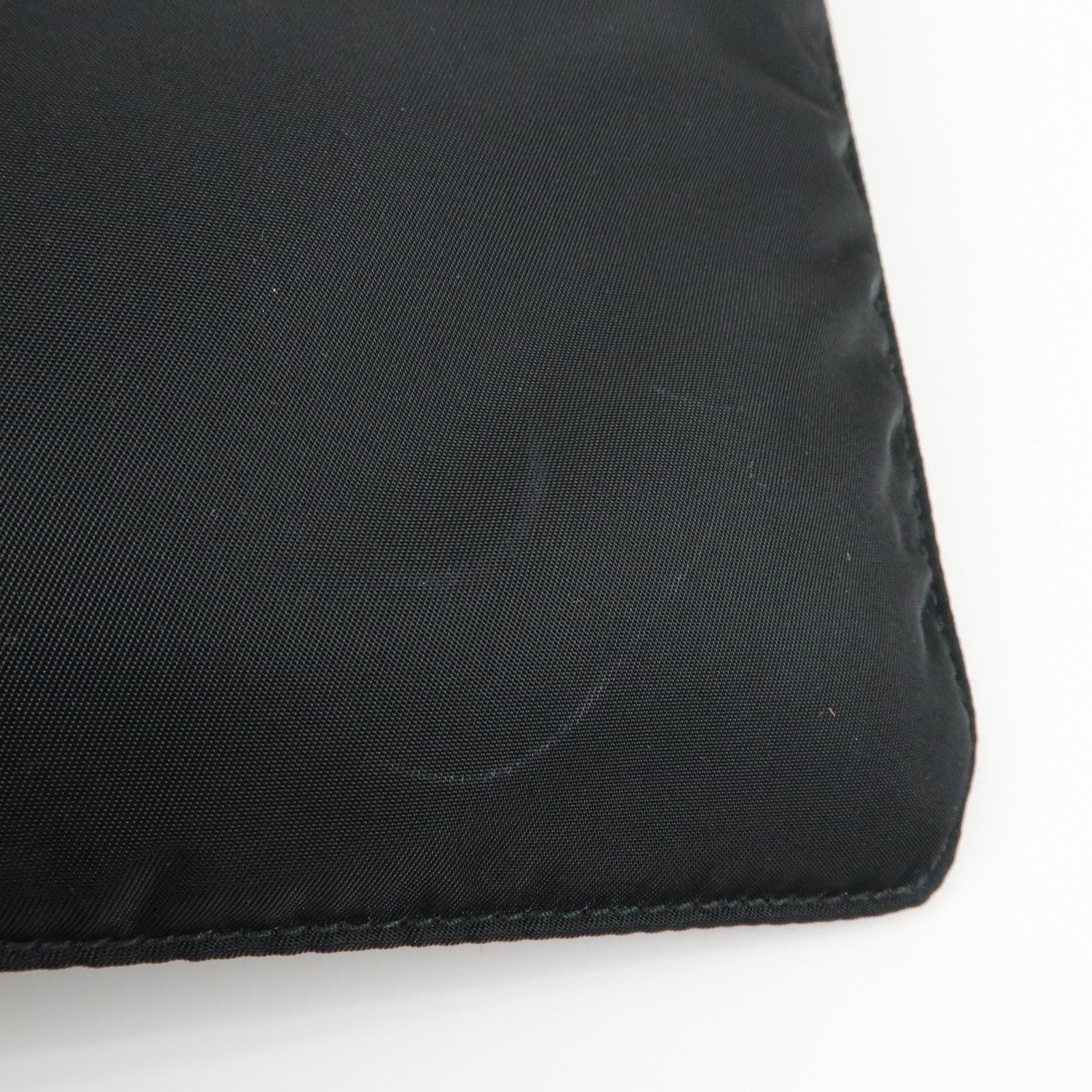 PRADA Triangle Logo Nylon Shoulder Bag Crossbody Bag Black 1BH978