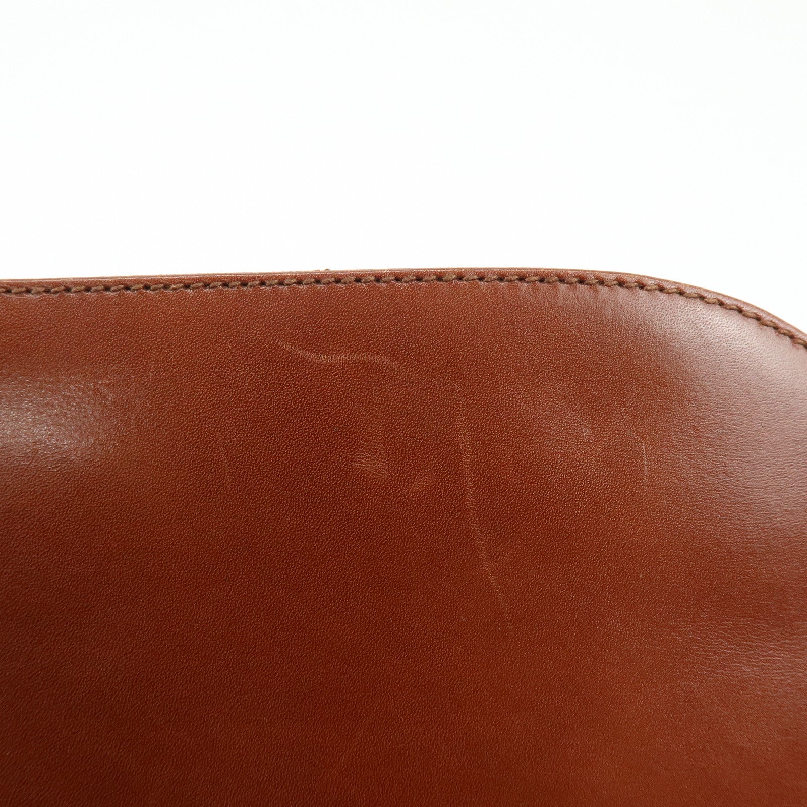 Ferragamo Gancini Calf Skin Leather Chain Shoulder Bag Brown