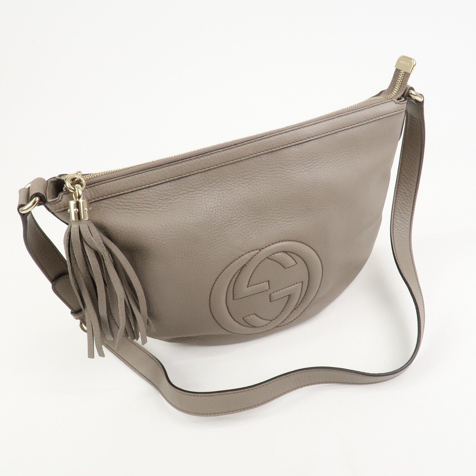 GUCCI SOHO Interlocking G Leather Shoulder Crossbody Bag 308361