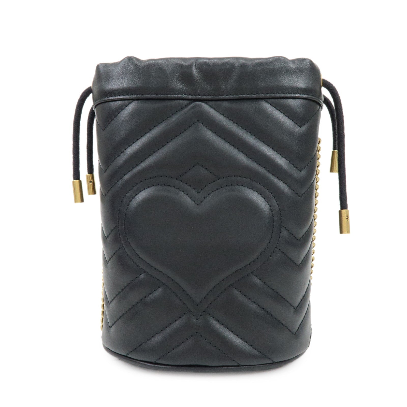 GUCCI GG Marmont Leather Small Bucket Bag Chain Shoulder Bag 57516