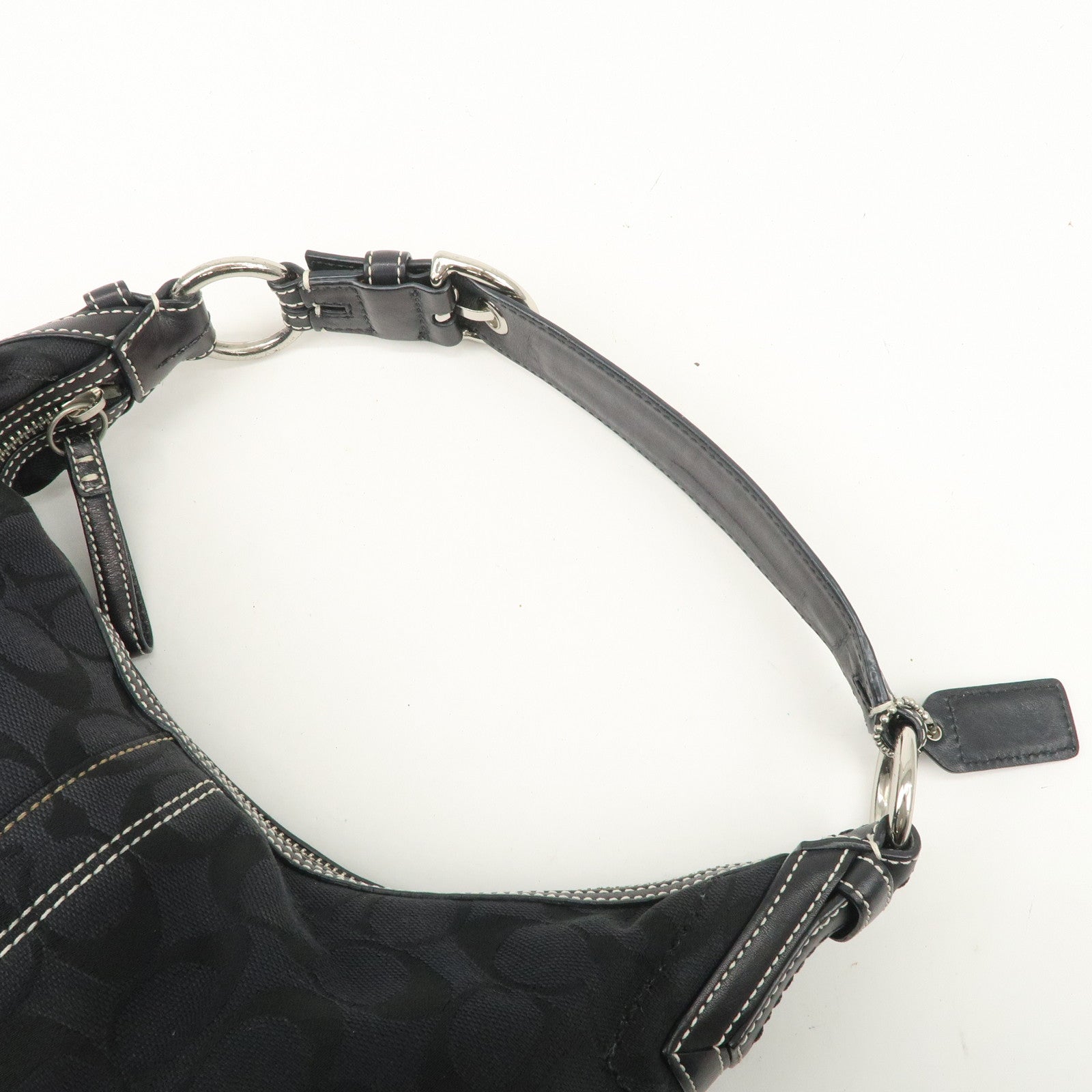 COACH Set of 2 Leather Canvas Shoulder Bag Black Lavender Beige Used