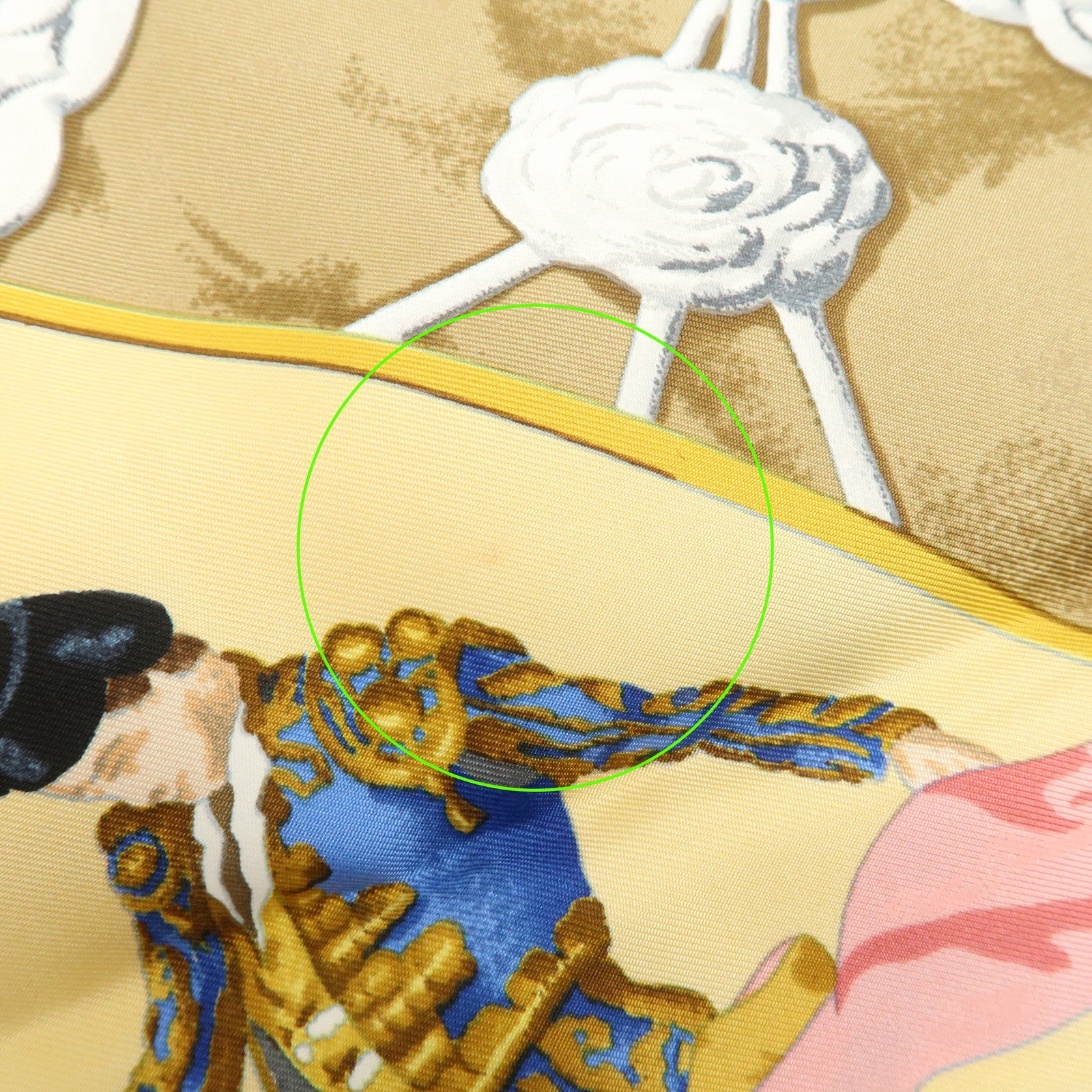 HERMES Carre 90 Silk 100% Scarf Plaza de Toros Bullring Gold Beige