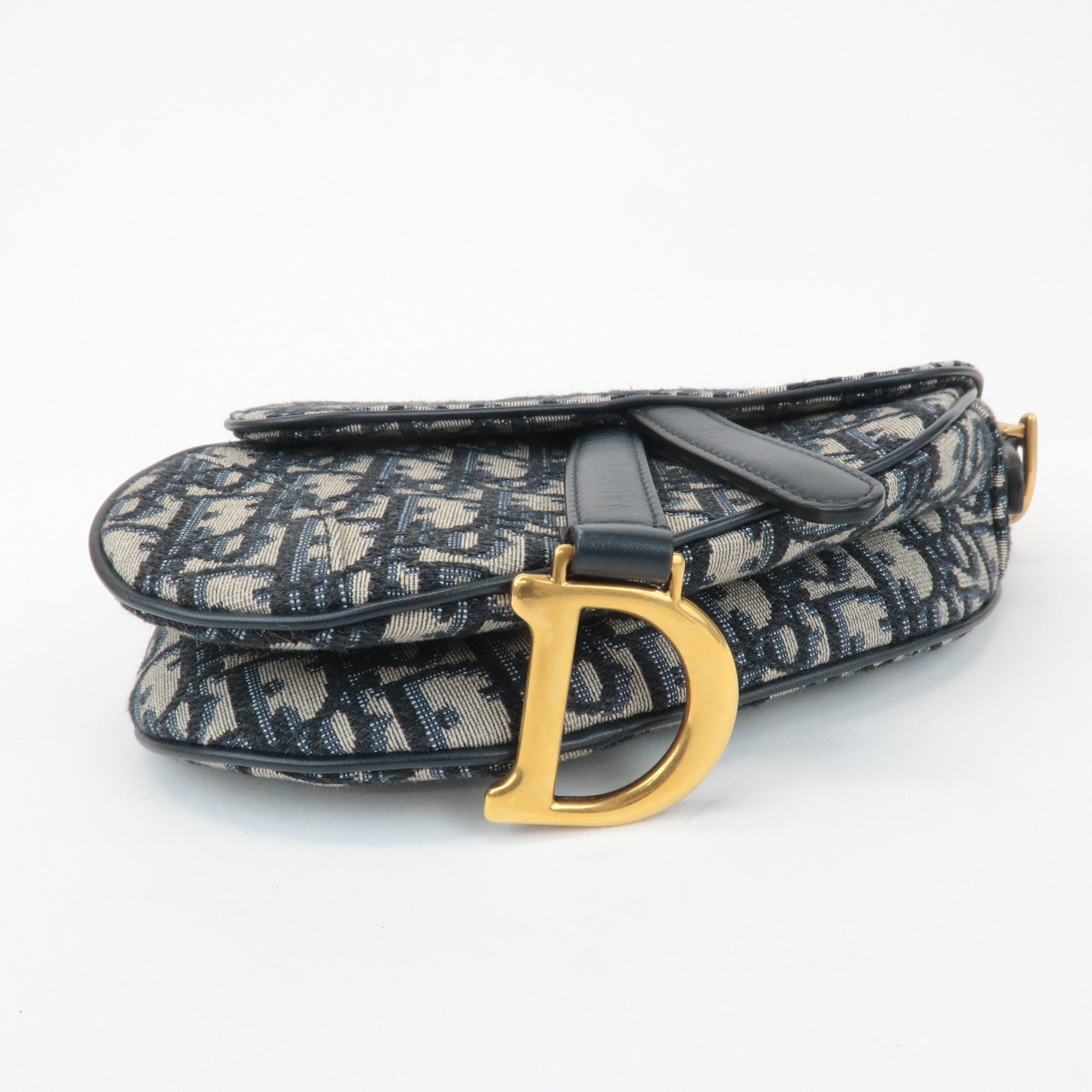 Christian Dior Trotter Jacquard Leather Saddle Mini Shoulder Bag