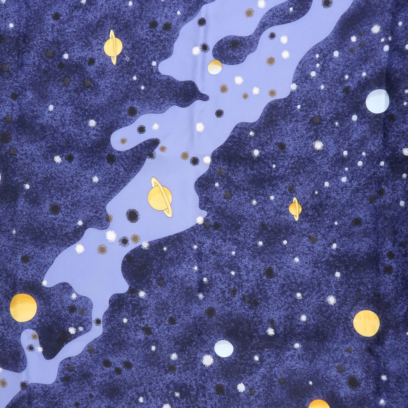 HERMES Carre 90 Silk 100% LA VOIE LACTEE Scarf Navy