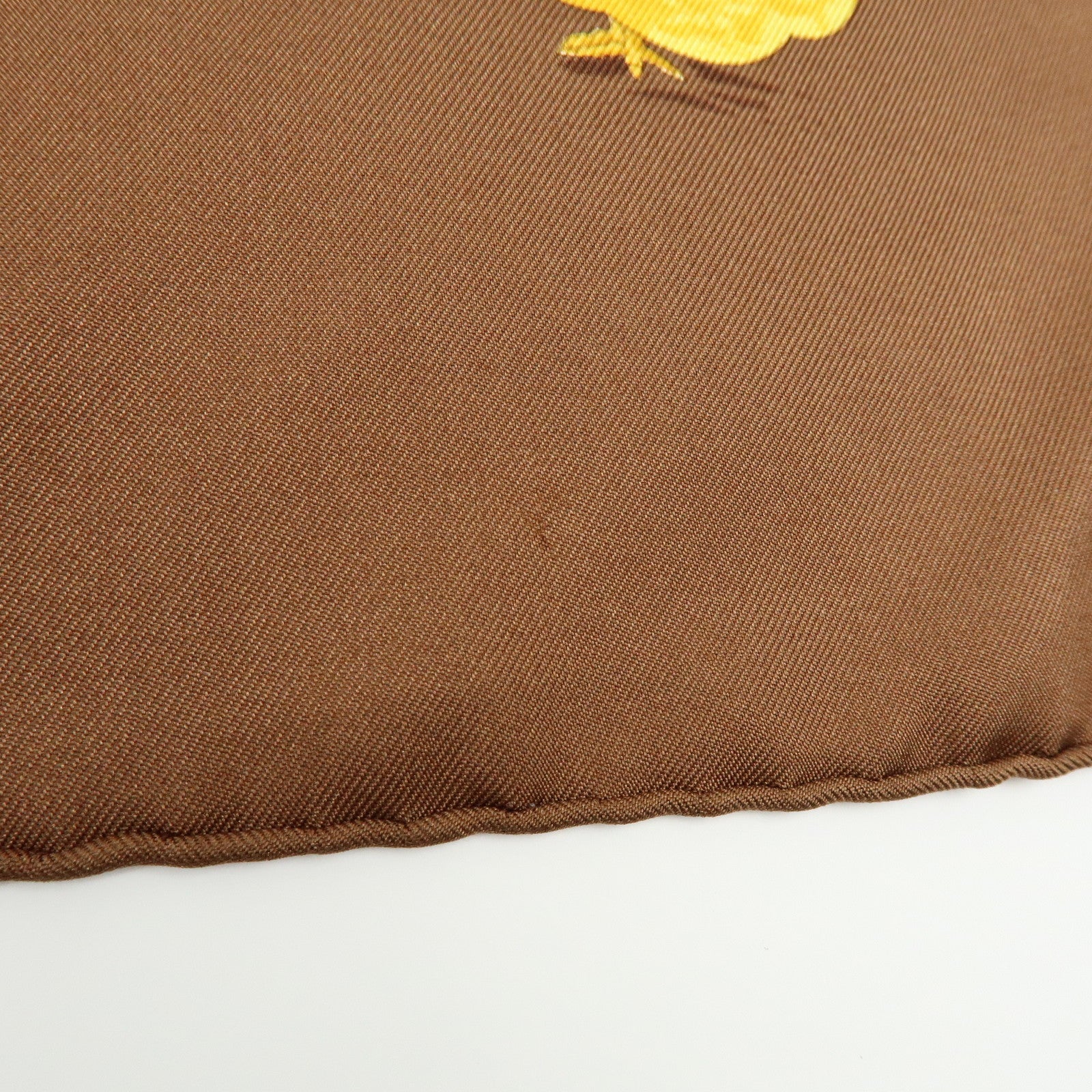 HERMES Carre 90 Silk 100% Scarf COUVEE D HERMES Brown Yellow