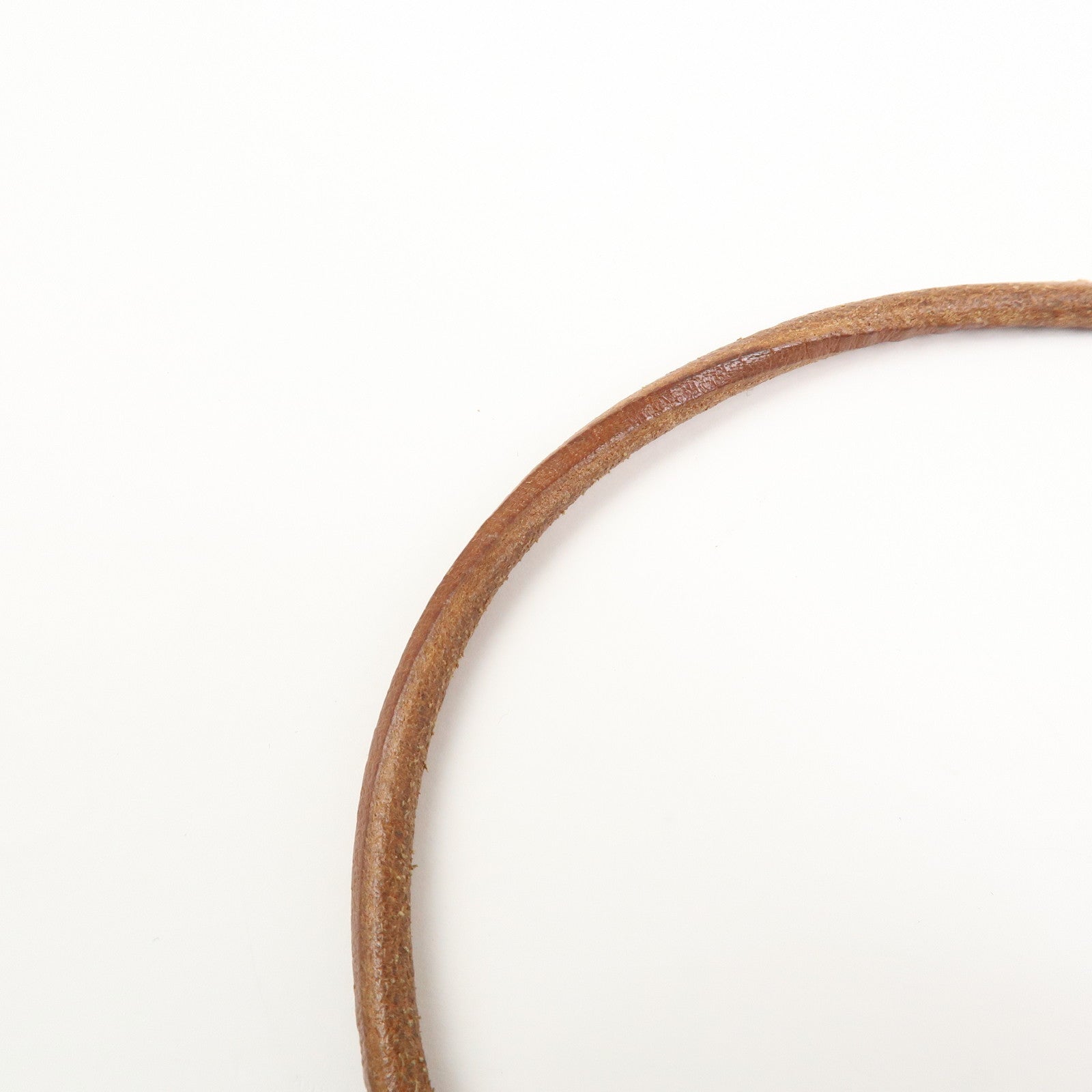 HERMES Leather Double Tour Jumbo Metal Bracelet Choker Brown
