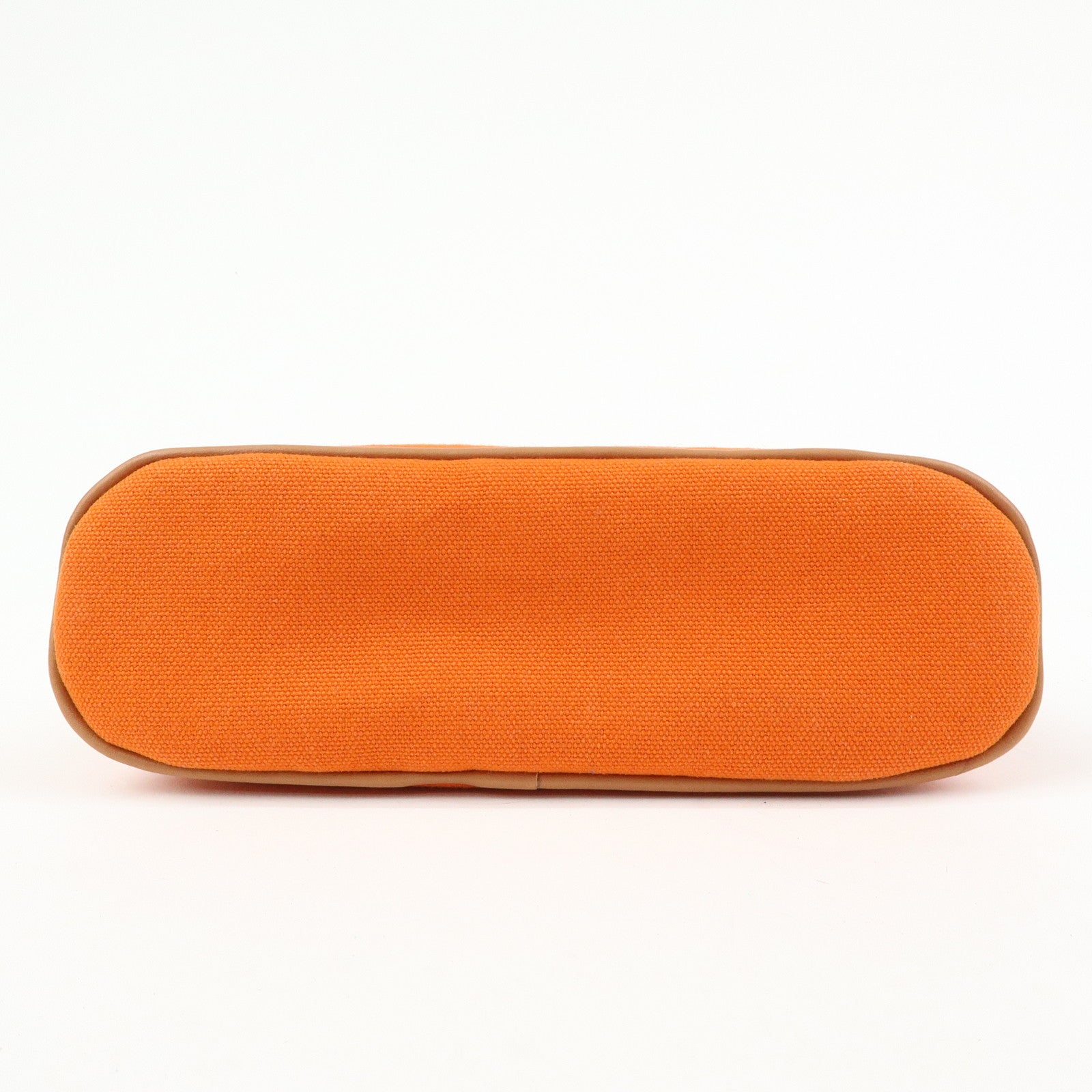 HERMES Bolide Mini Canvas Leather Pouch Cosmetic Pouch Orange