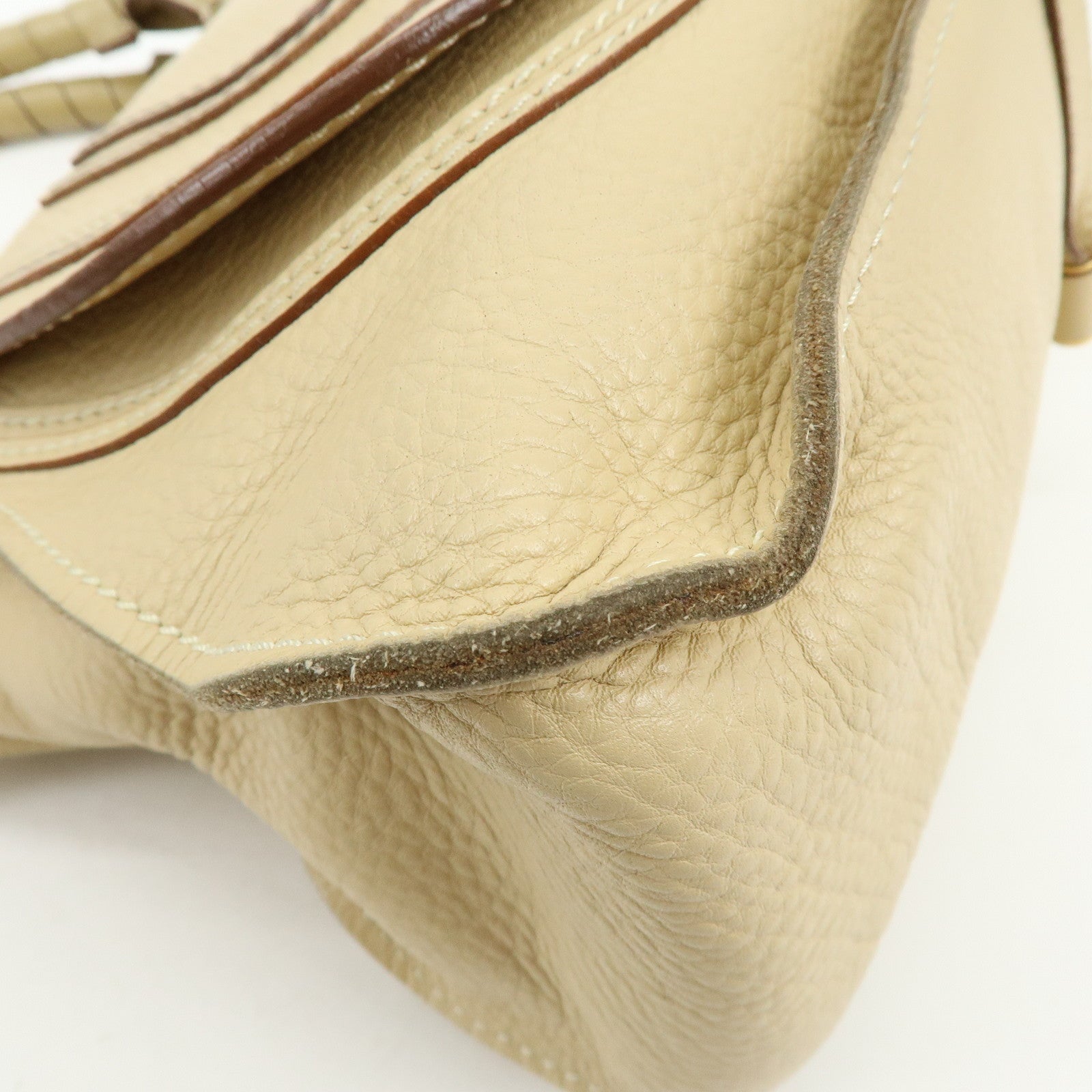 Chloe Mercy Leather Shoulder Bag Hand Bag Beige