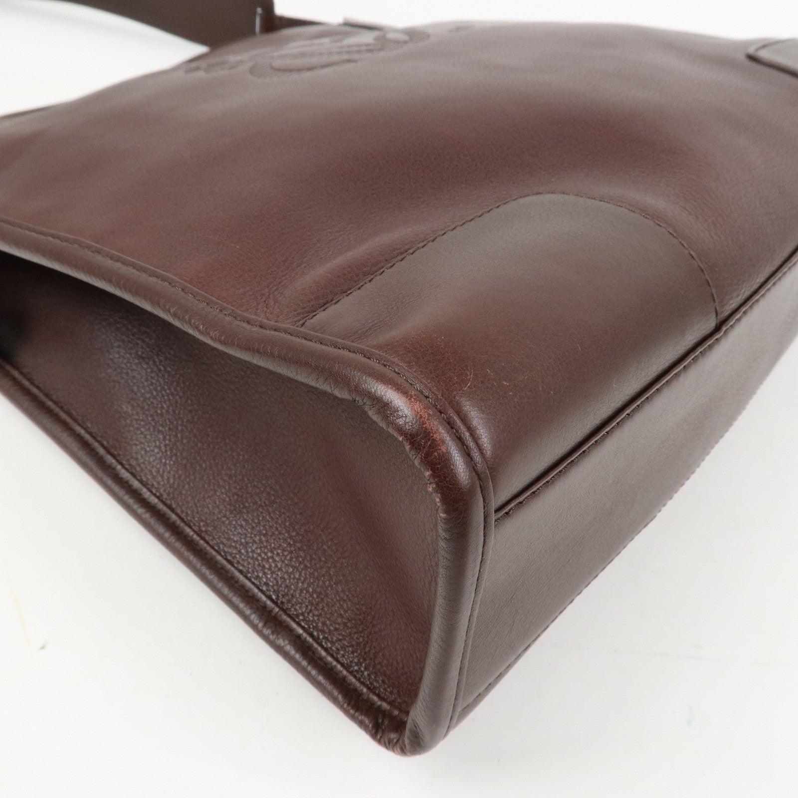 LOEWE Anagram Logo Leather Shoulder Bag Crossbody Bag Brown