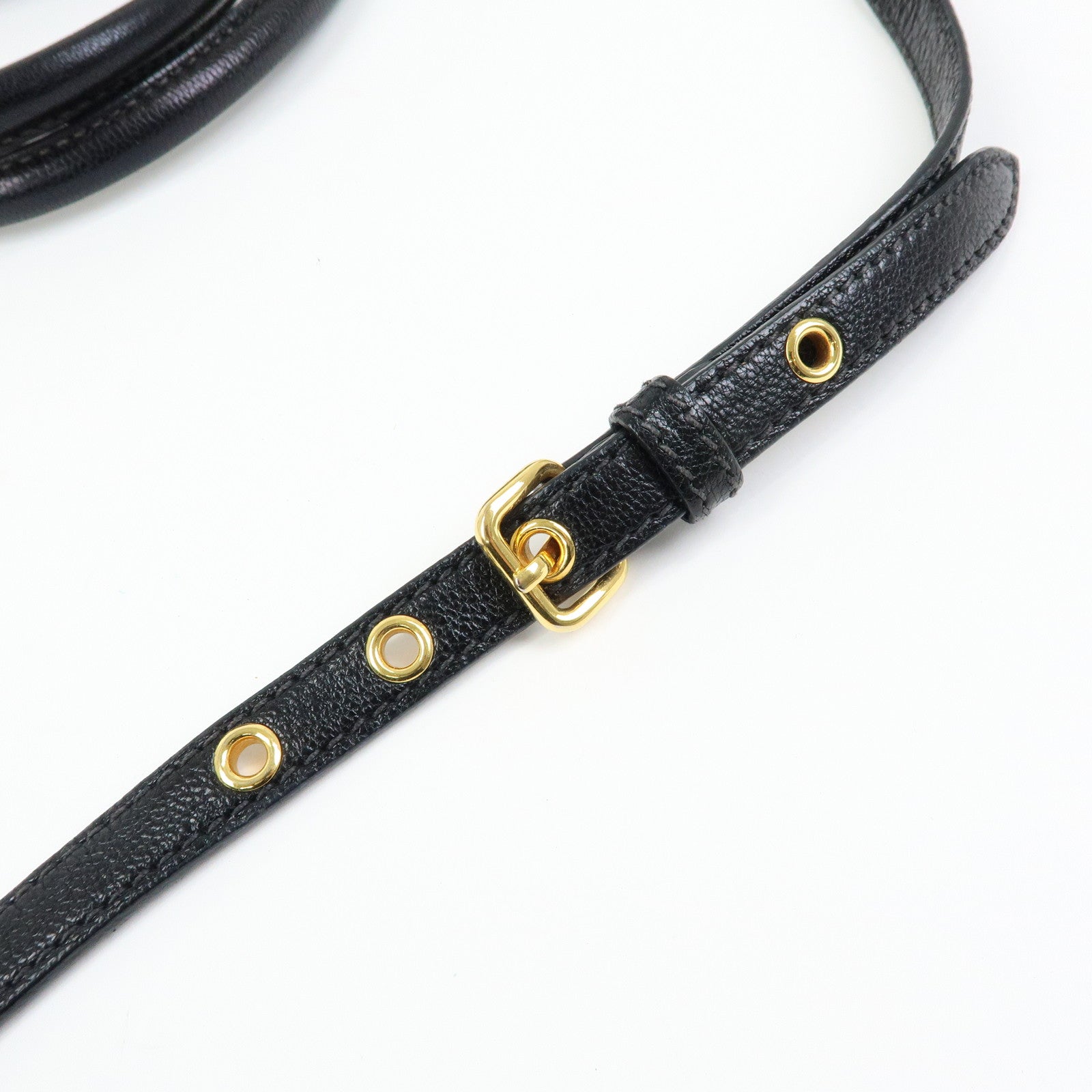 MIU MIU Madras Leather 2Way Bag Hand Bag Shoulder Bag Black