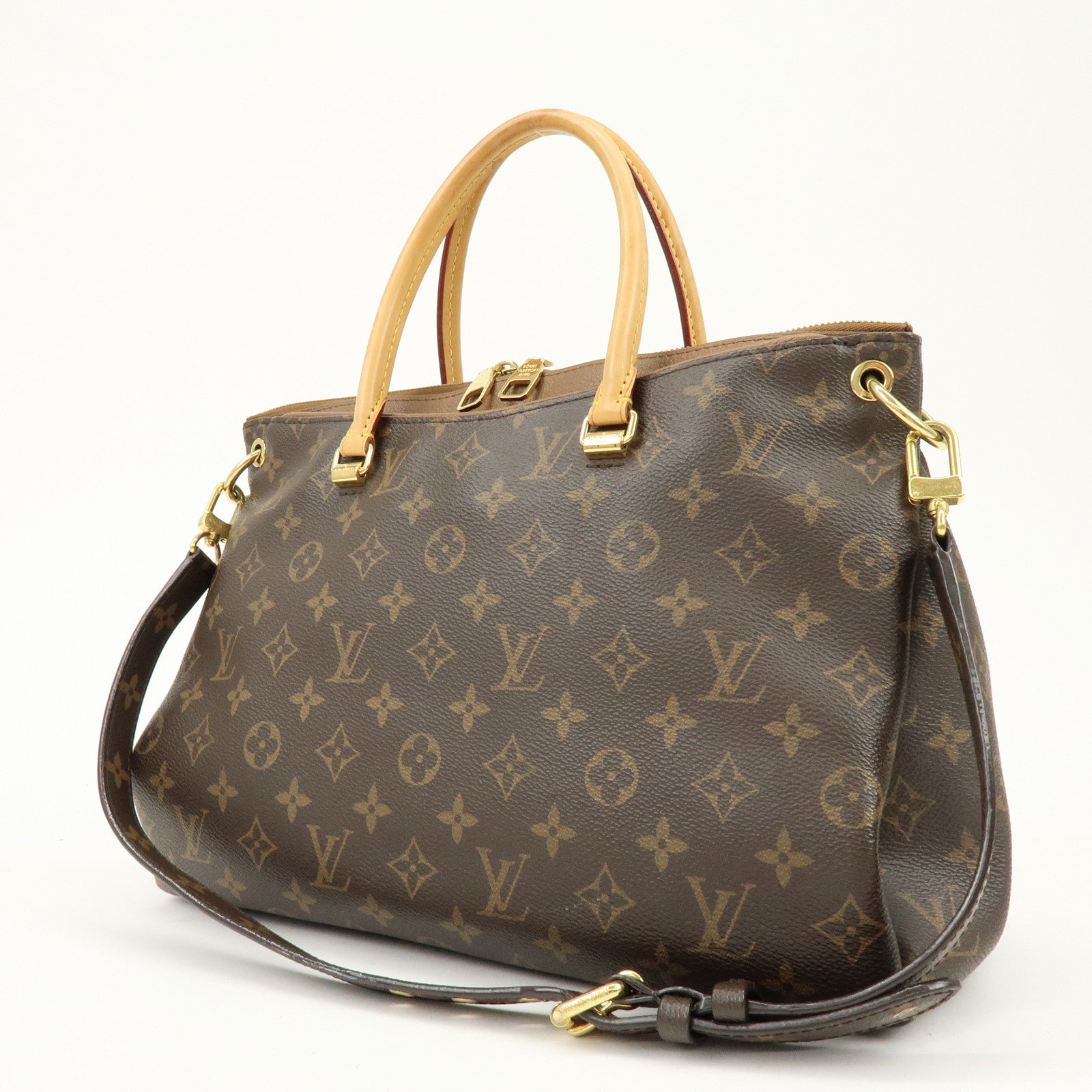 Louis Vuitton Monogram Pallas Hand Bag Shoulder Bag Avana M40907