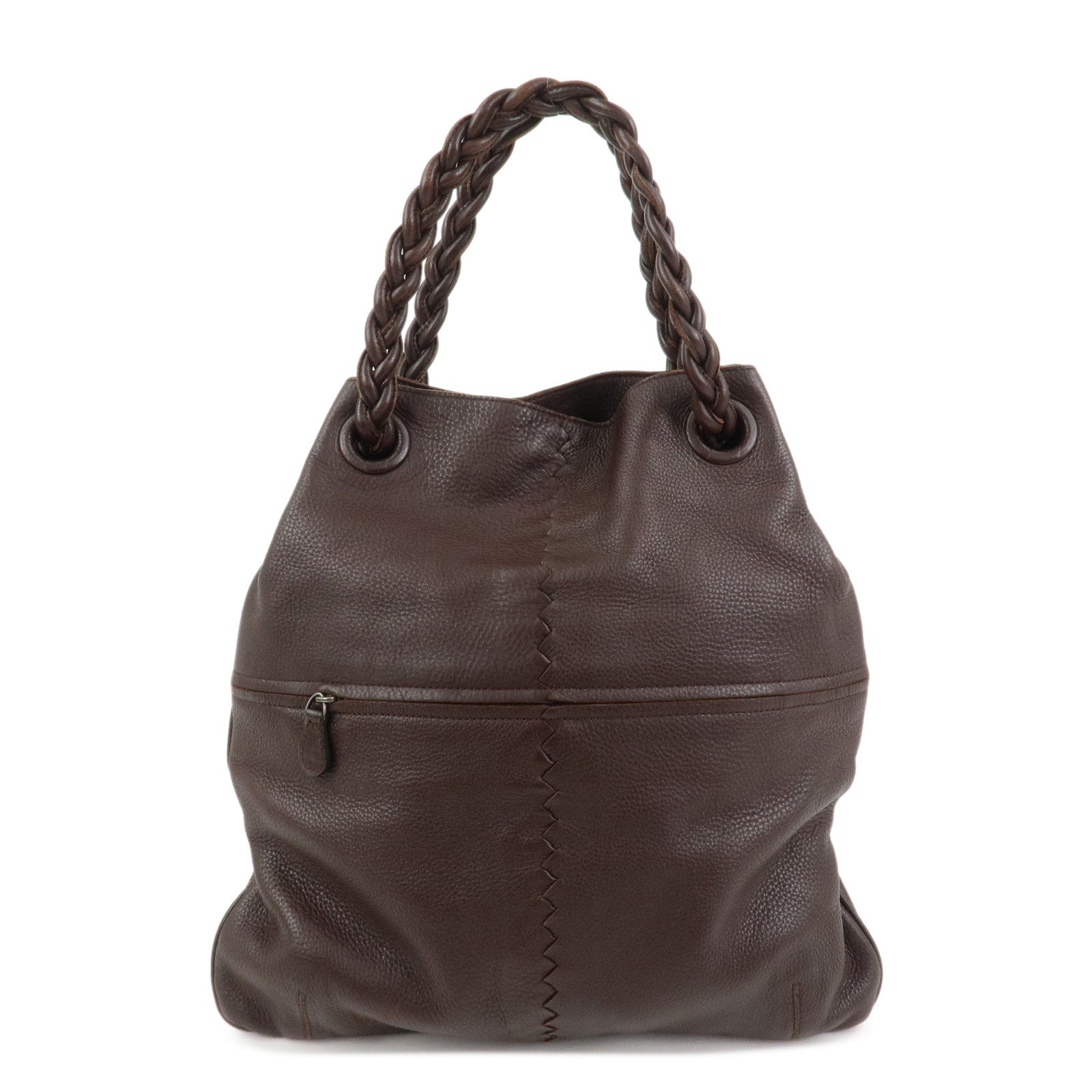 BOTTEGA VENETA Cervo Leather 2WAY Bag Shoulder Bag Hand Bag Brown