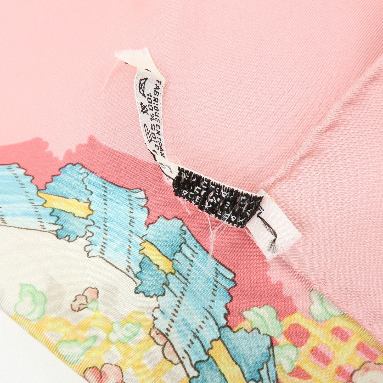 HERMES Carre 90 Silk 100% Scarf Le Sacre du Printemps Pink White