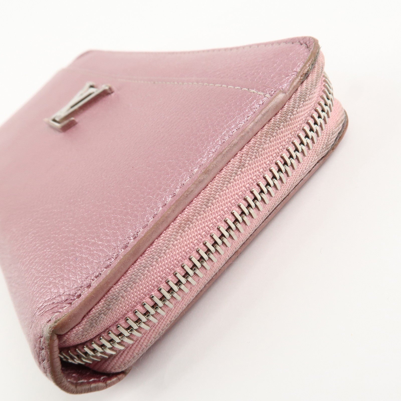 Louis Vuitton Calf Leather Zippy Lock Me Wallet Crystal Rose M69812 Used