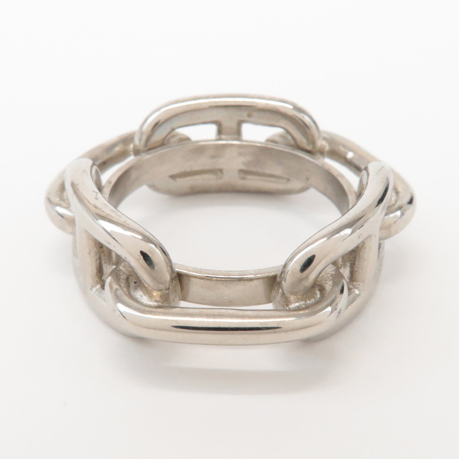 HERMES Metal Scarf Ring Scarf Charm Silver