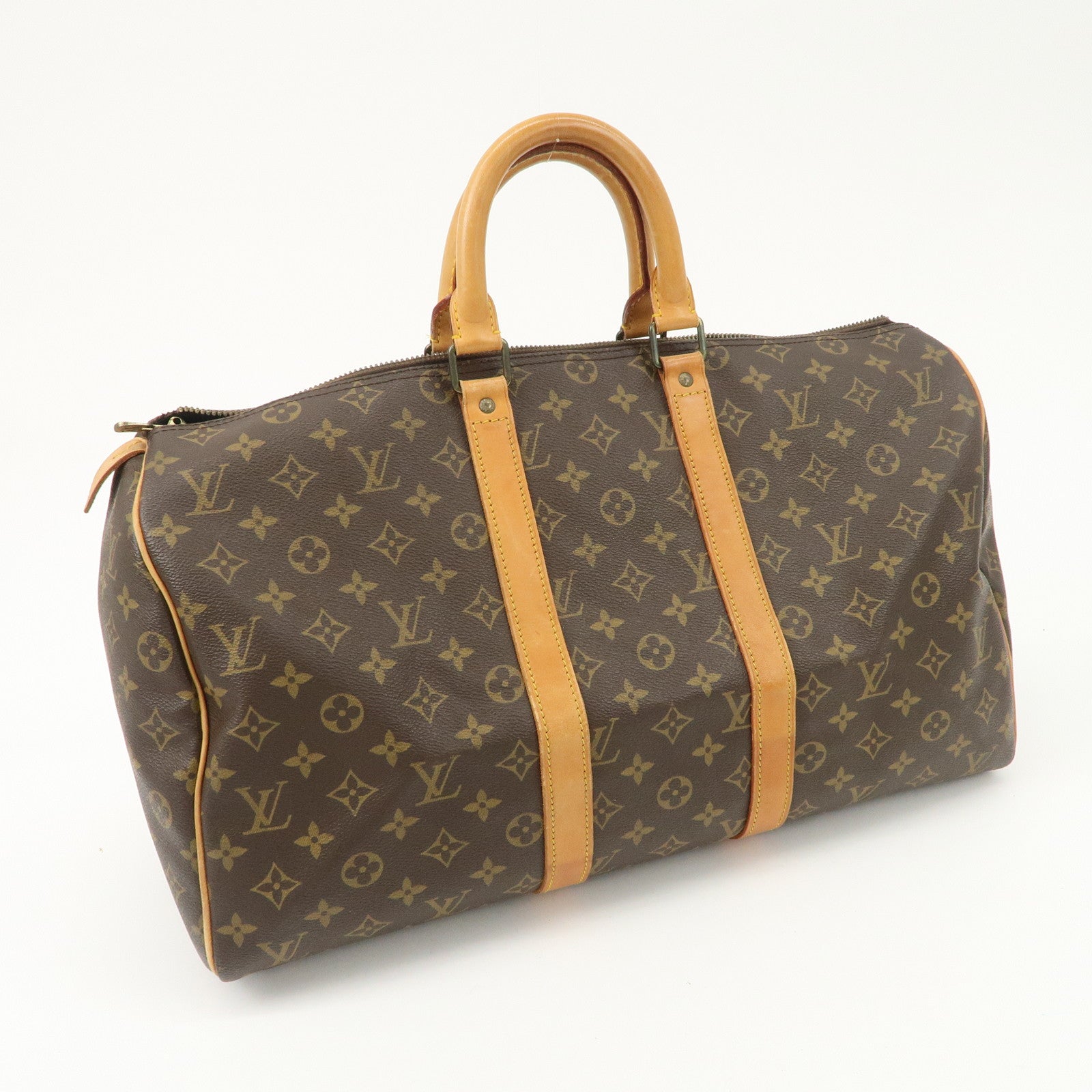 Louis Vuitton Monogram Keep All 45 Boston Bag Brown M41428 Used