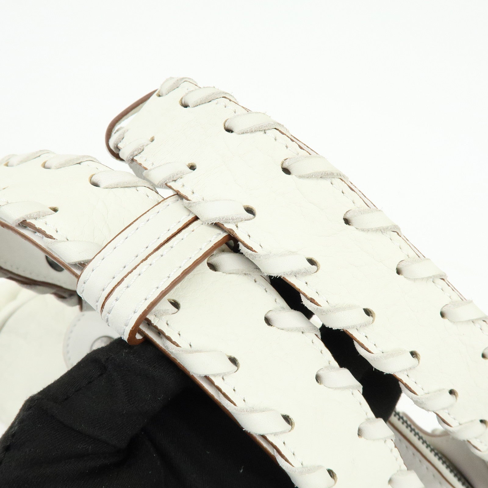 Chloe Silverado Leather Shoulder Bag Boston Bag Hand Bag White