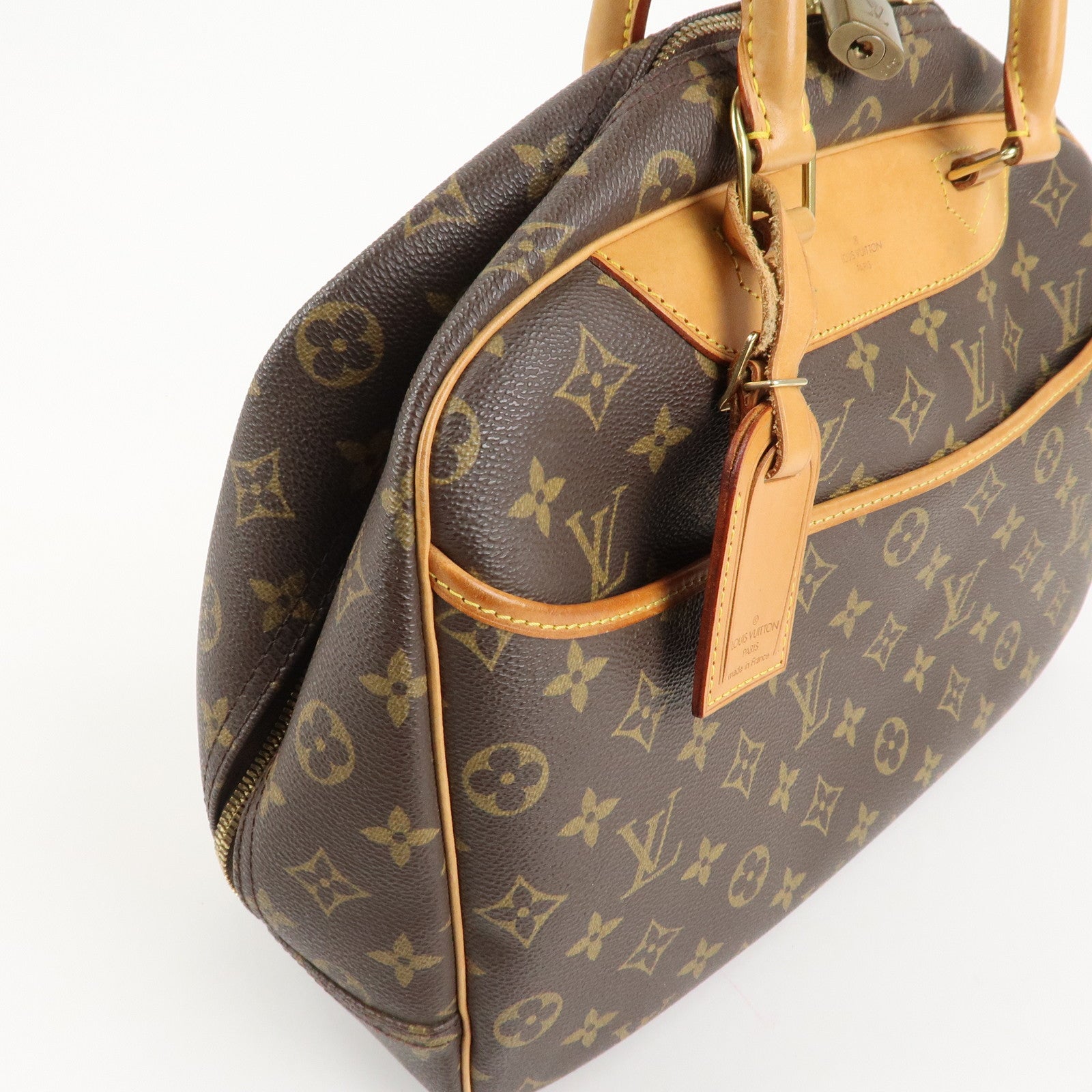 Louis Vuitton Monogram Deauville Hand Bag Brown M47270 Used
